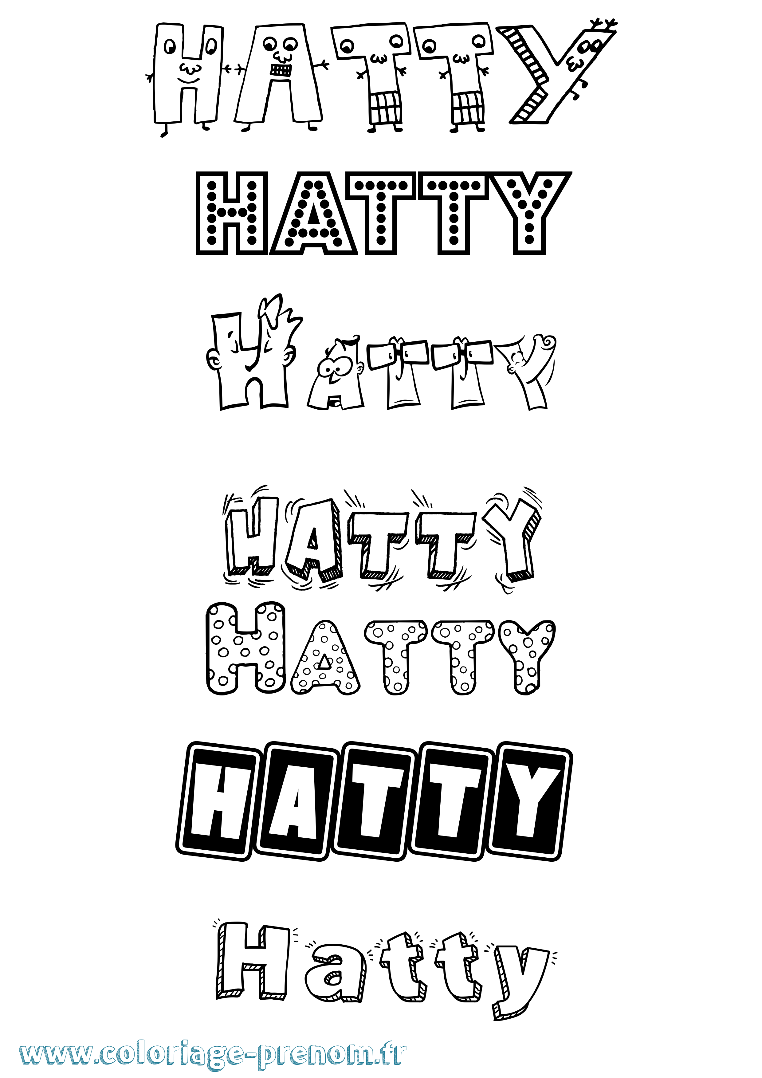 Coloriage Hatty Fun Coloriage prénom Hatty Fun