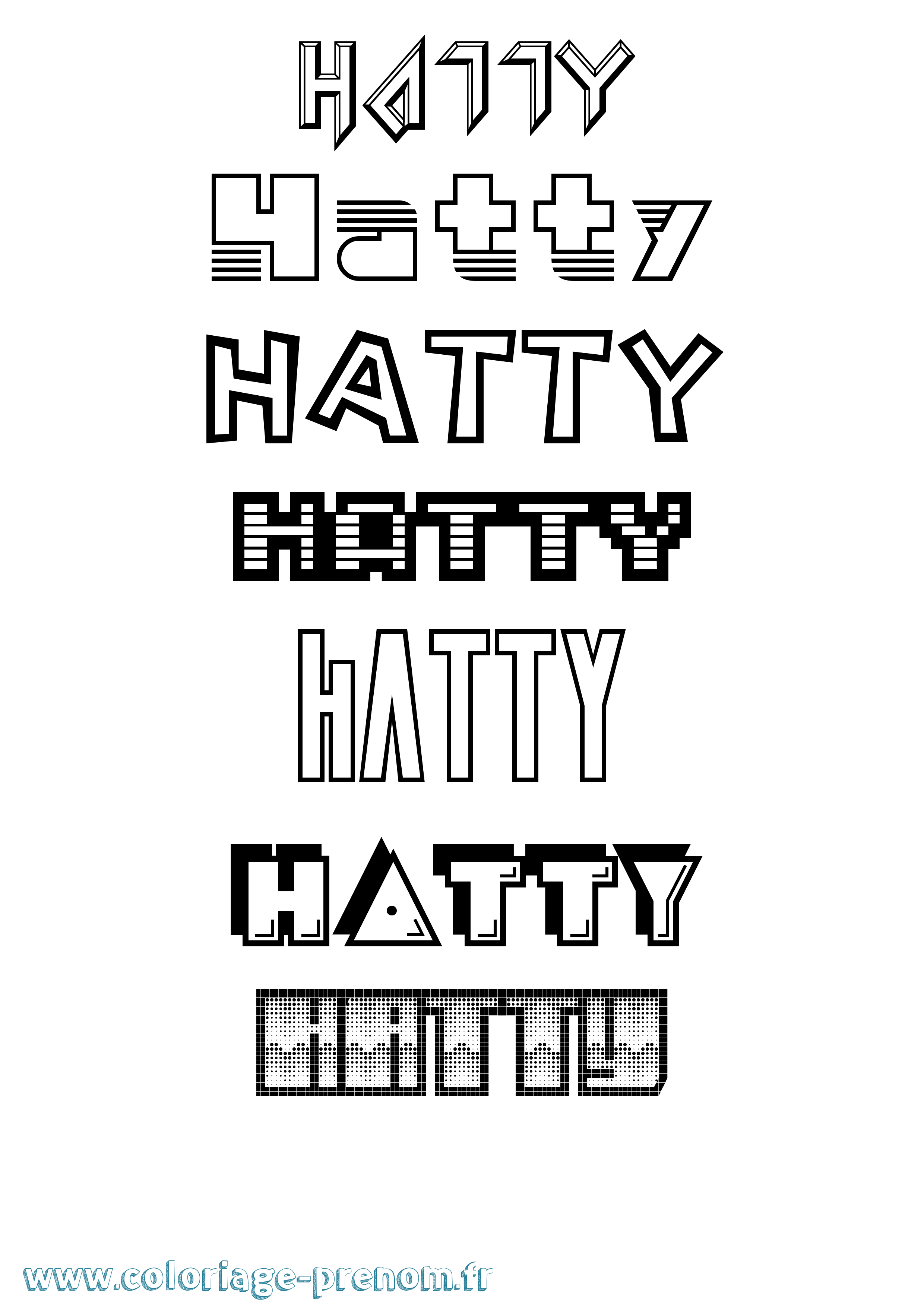 Coloriage Hatty Jeux Vidéos Coloriage prénom Hatty Jeux Vidéos
