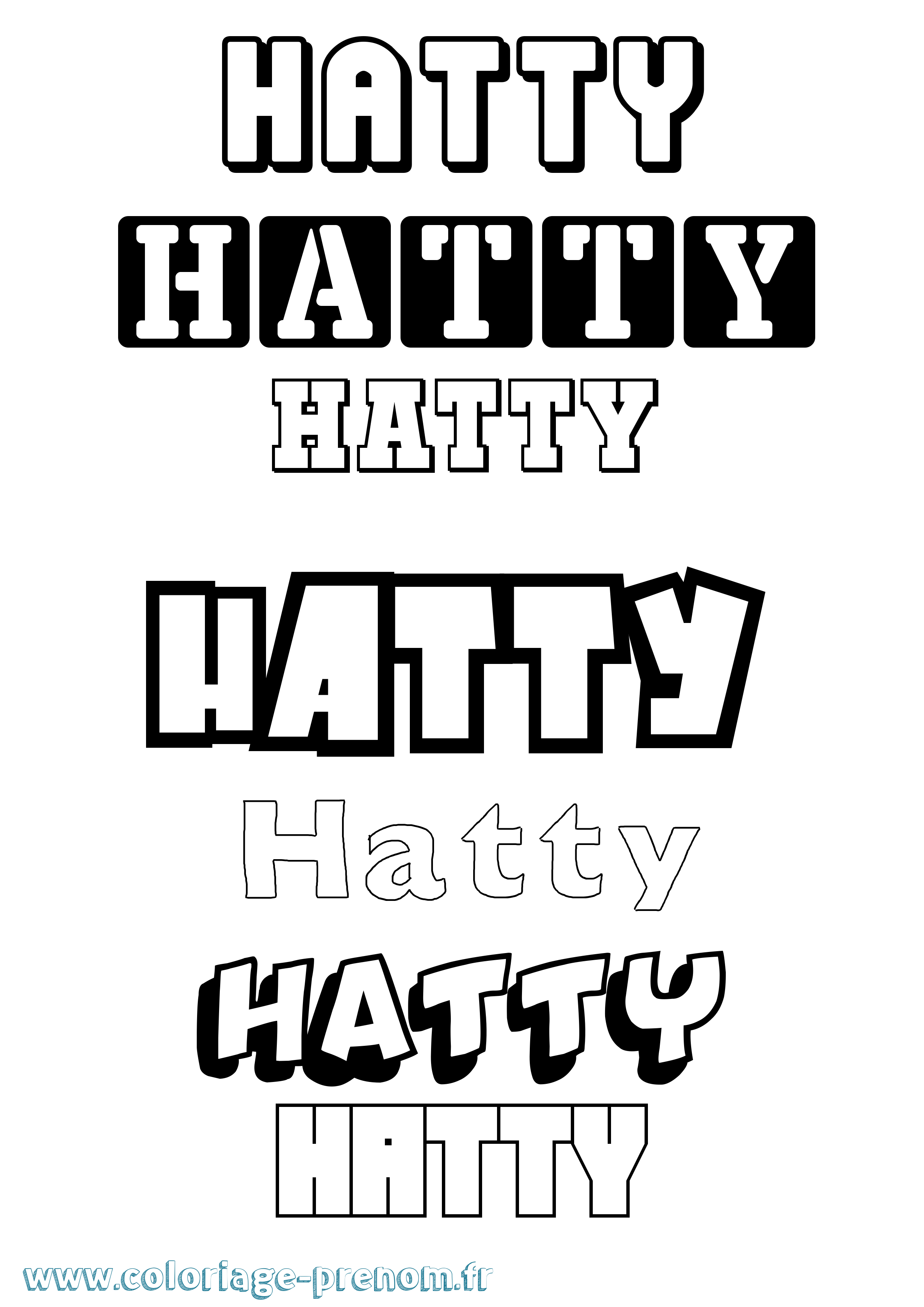 Coloriage Hatty Simple Coloriage prénom Hatty Simple