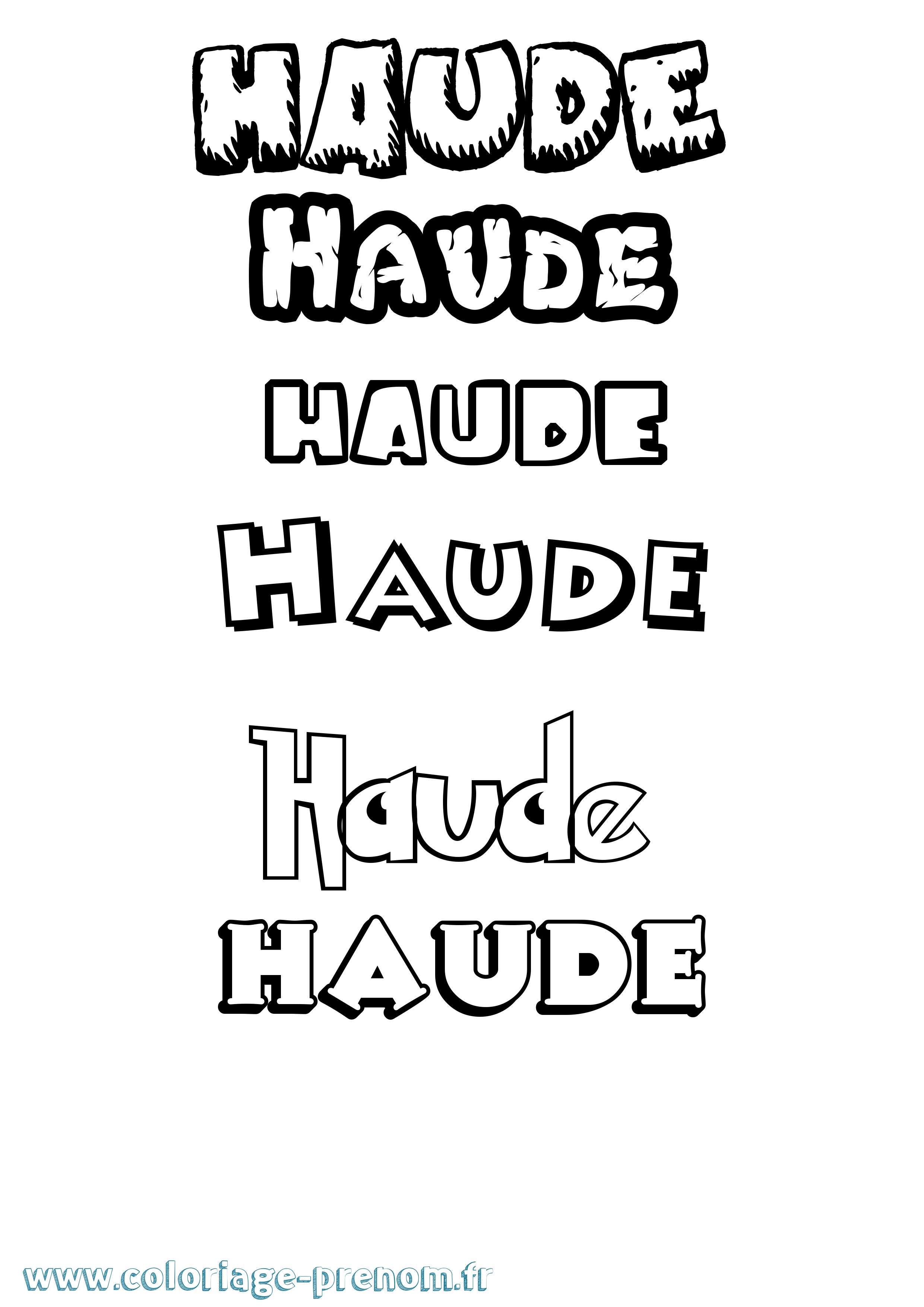 Coloriage Haude Dessin Animé Coloriage prénom Haude Dessin Animé