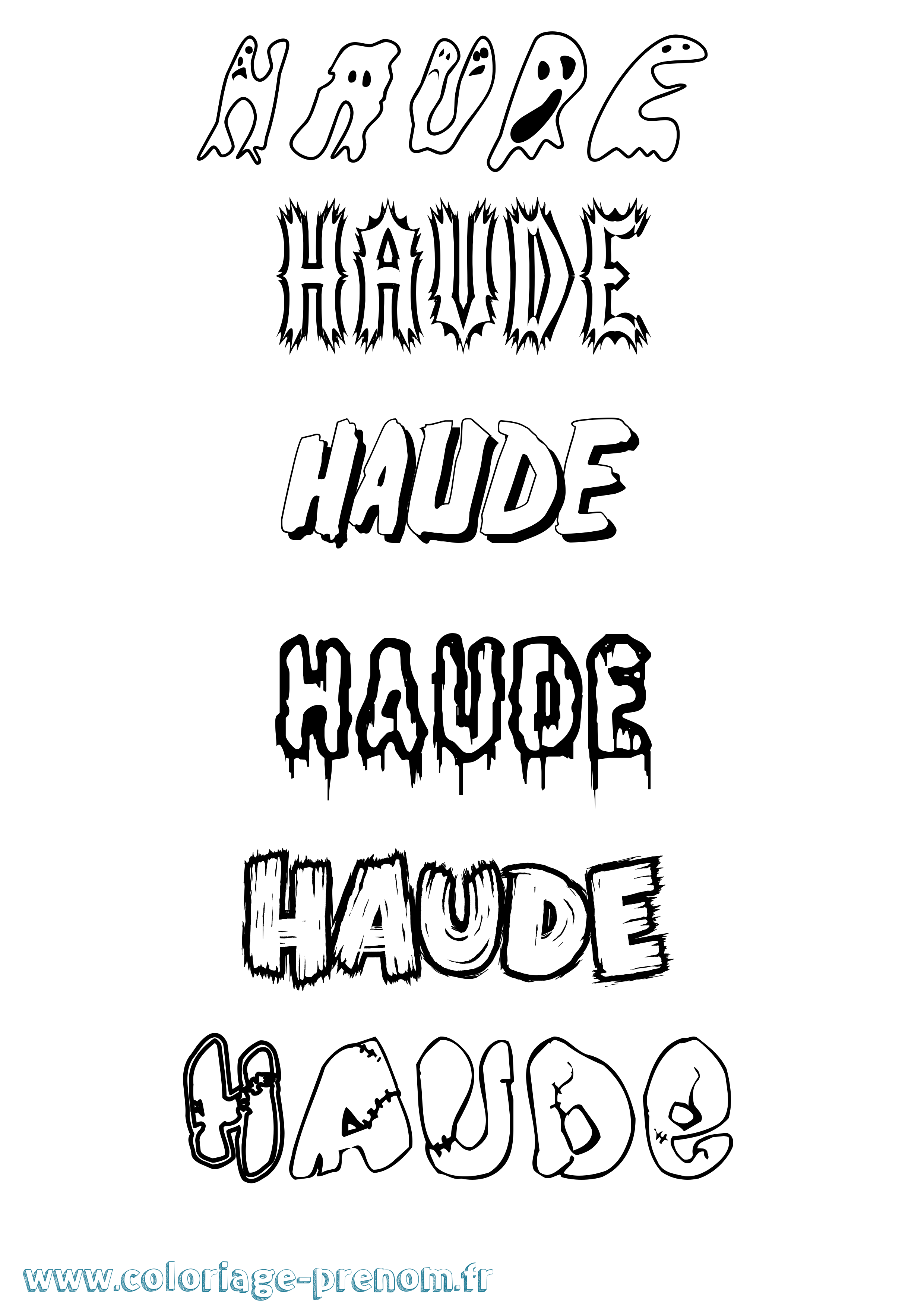 Coloriage Haude Frisson Coloriage prénom Haude Frisson