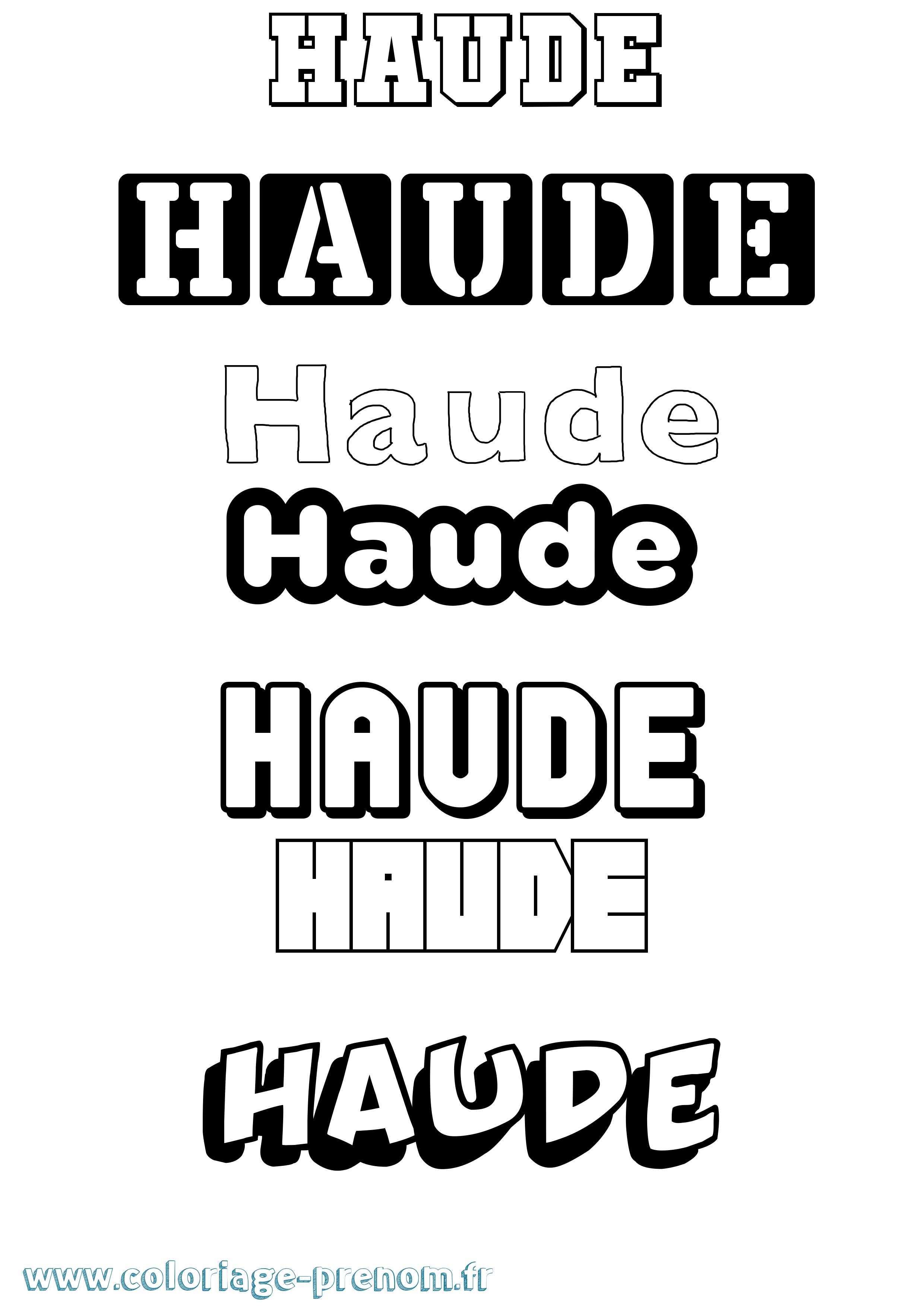 Coloriage Haude Simple Coloriage prénom Haude Simple