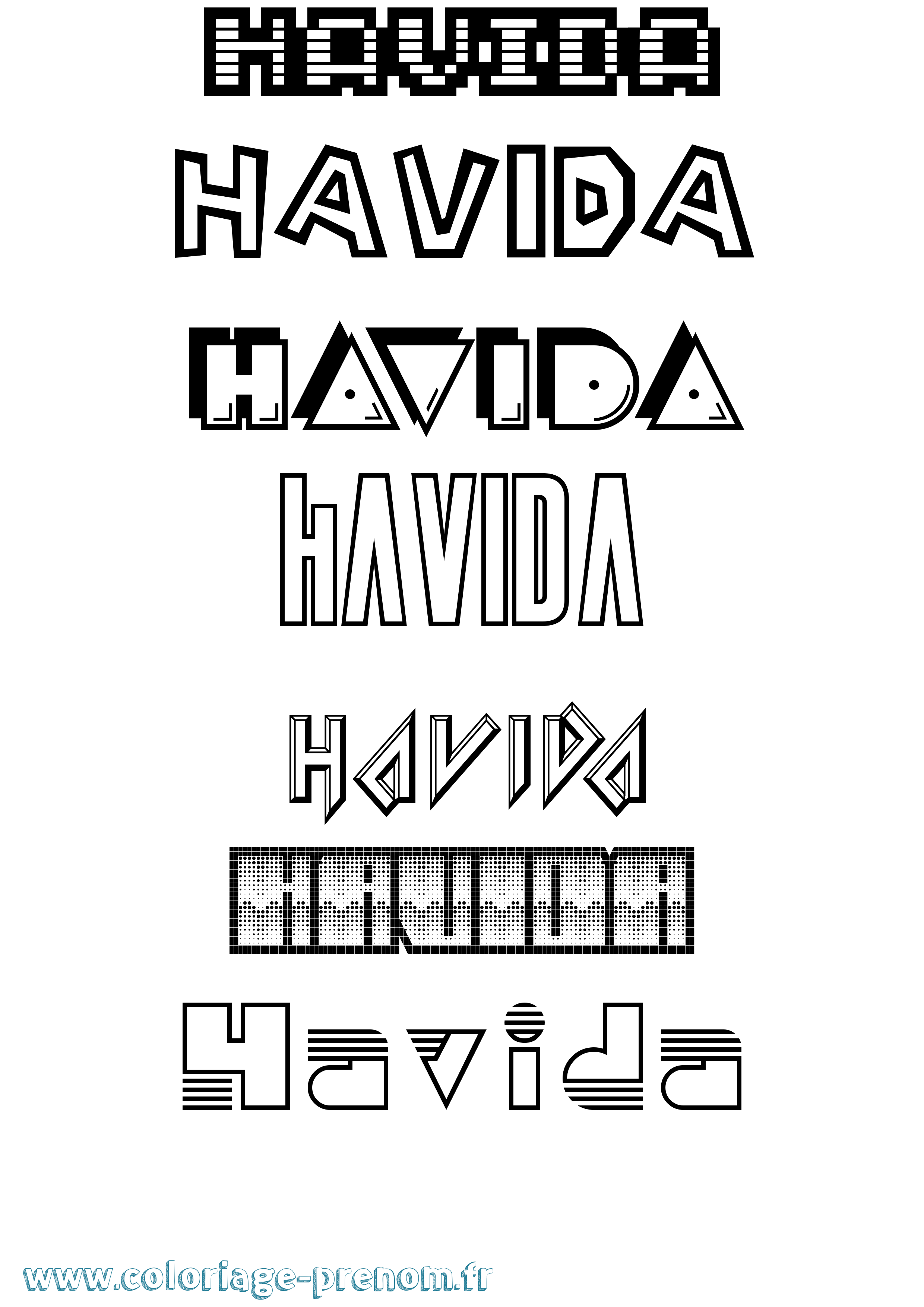 Coloriage Havida Jeux Vidéos Coloriage prénom Havida Jeux Vidéos