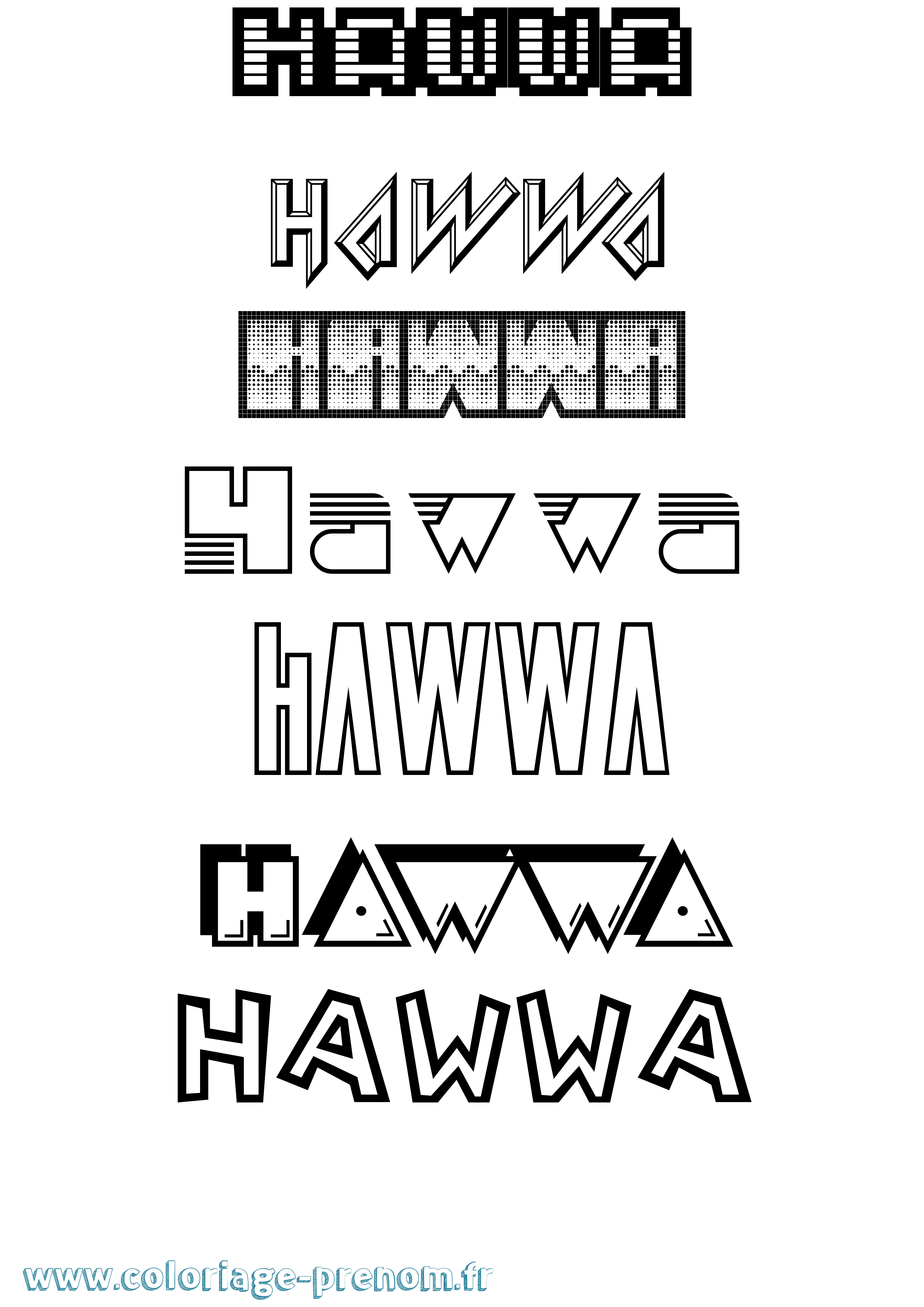 Coloriage Hawwa Jeux Vidéos Coloriage prénom Hawwa Jeux Vidéos