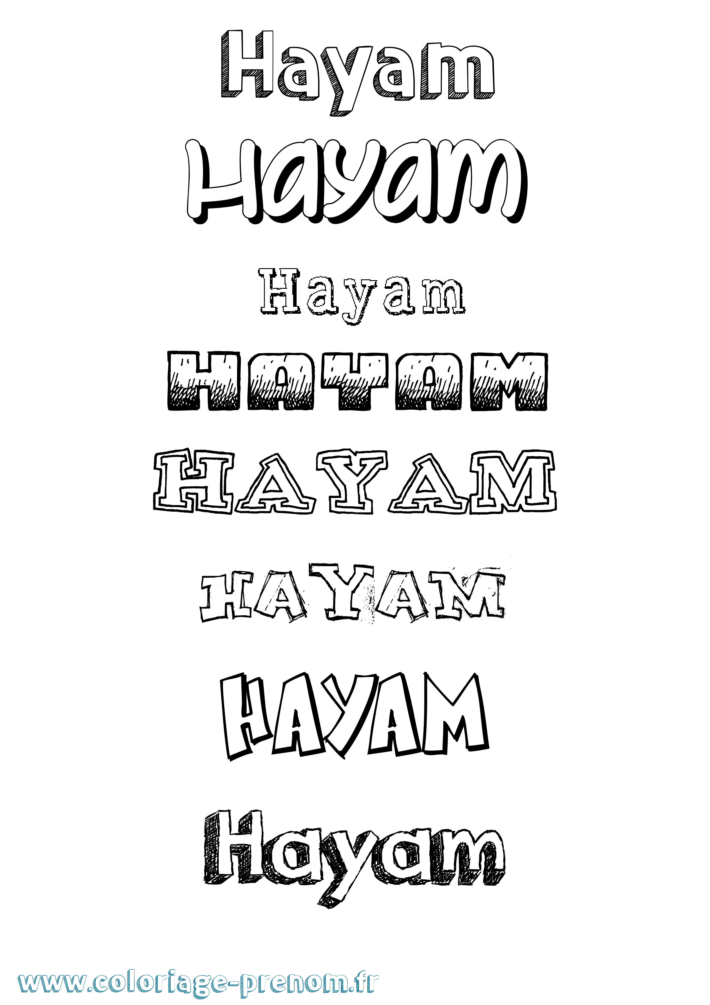 Coloriage Hayam Dessiné Coloriage prénom Hayam Dessiné