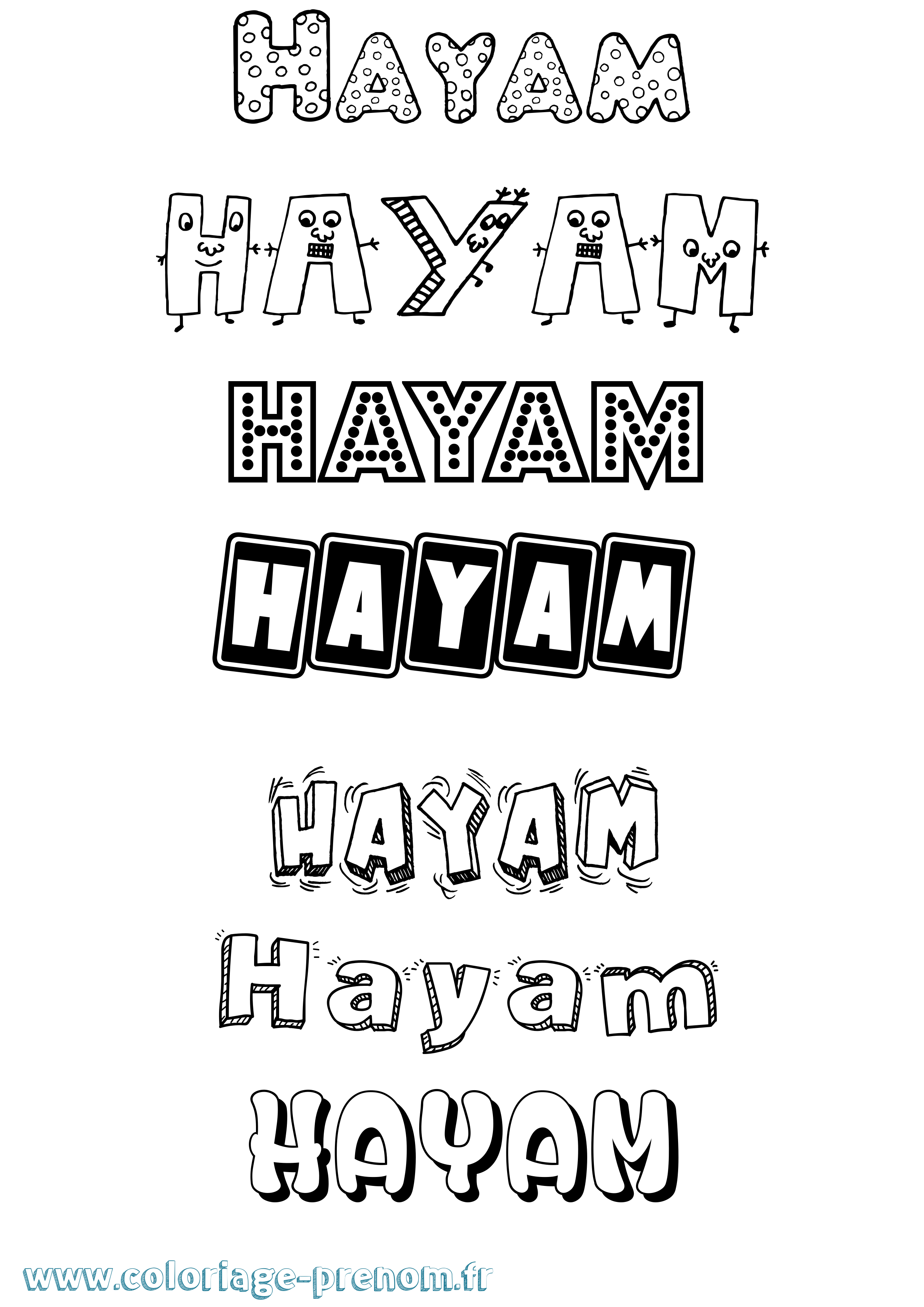 Coloriage Hayam Fun Coloriage prénom Hayam Fun