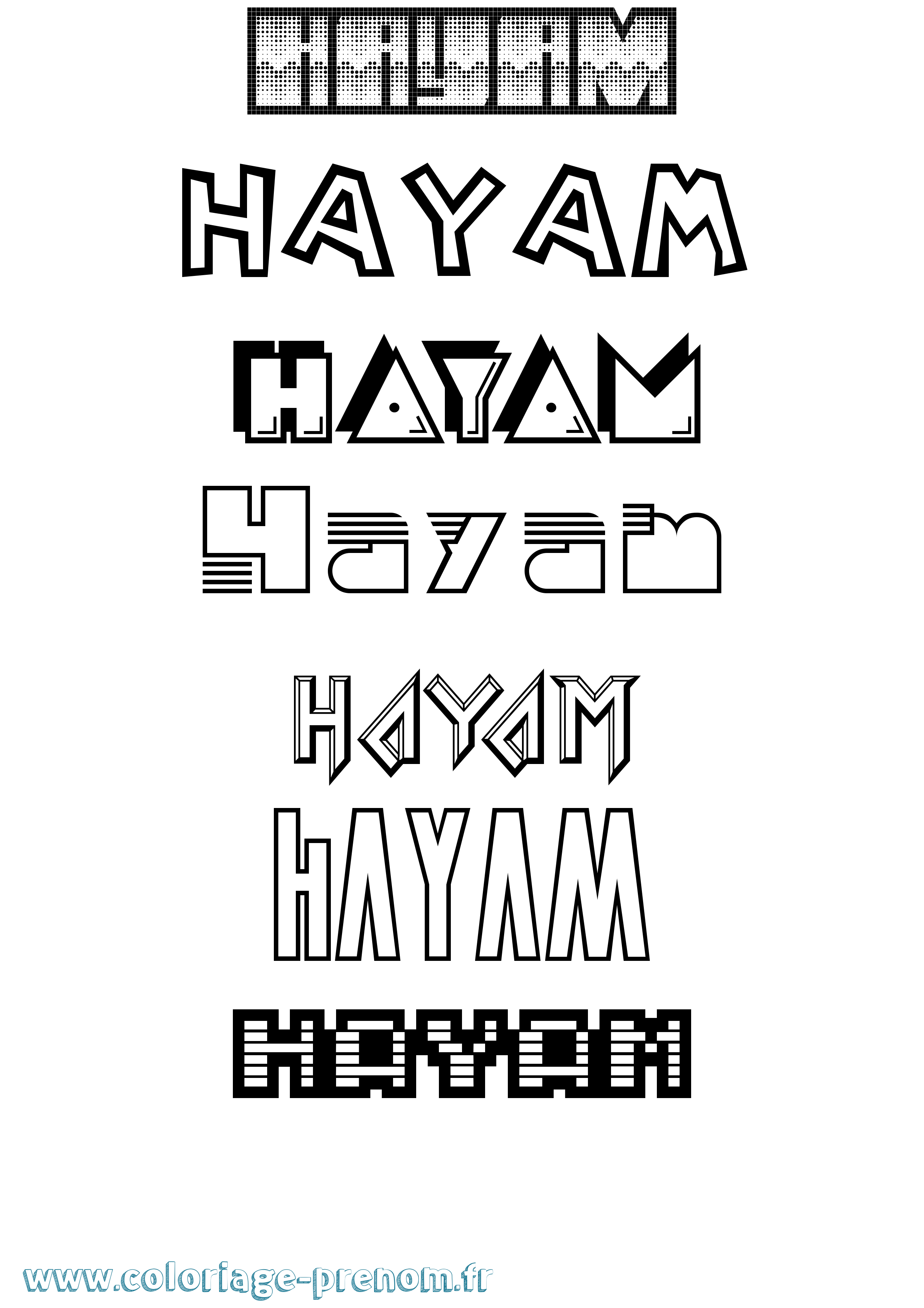 Coloriage Hayam Jeux Vidéos Coloriage prénom Hayam Jeux Vidéos