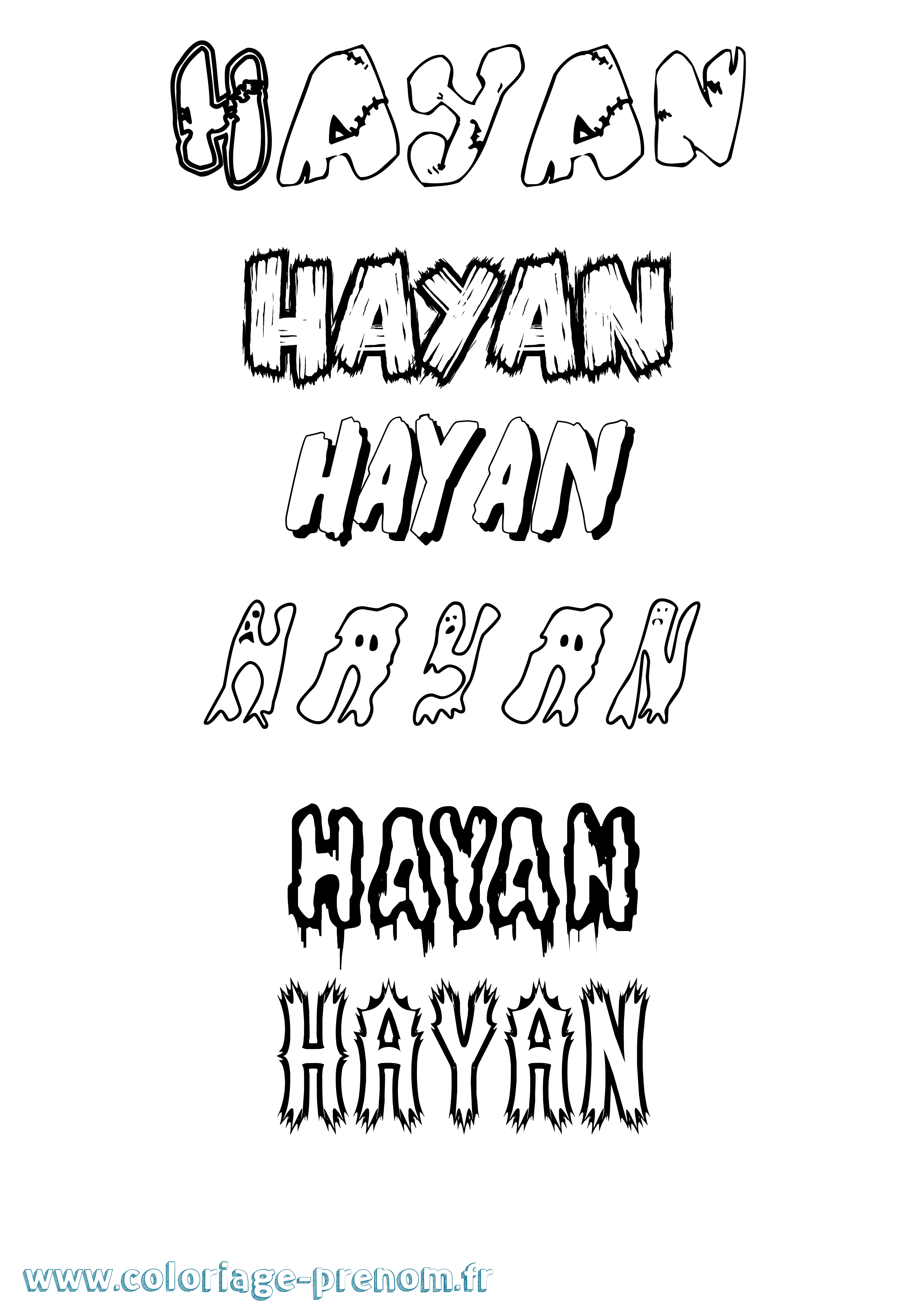 Coloriage Hayan Frisson Coloriage prénom Hayan Frisson