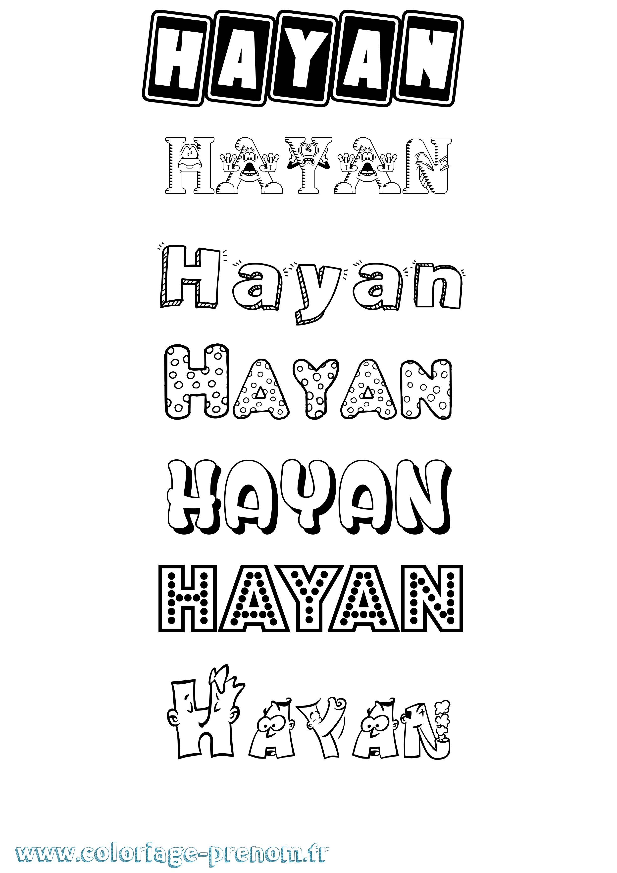 Coloriage Hayan Fun Coloriage prénom Hayan Fun