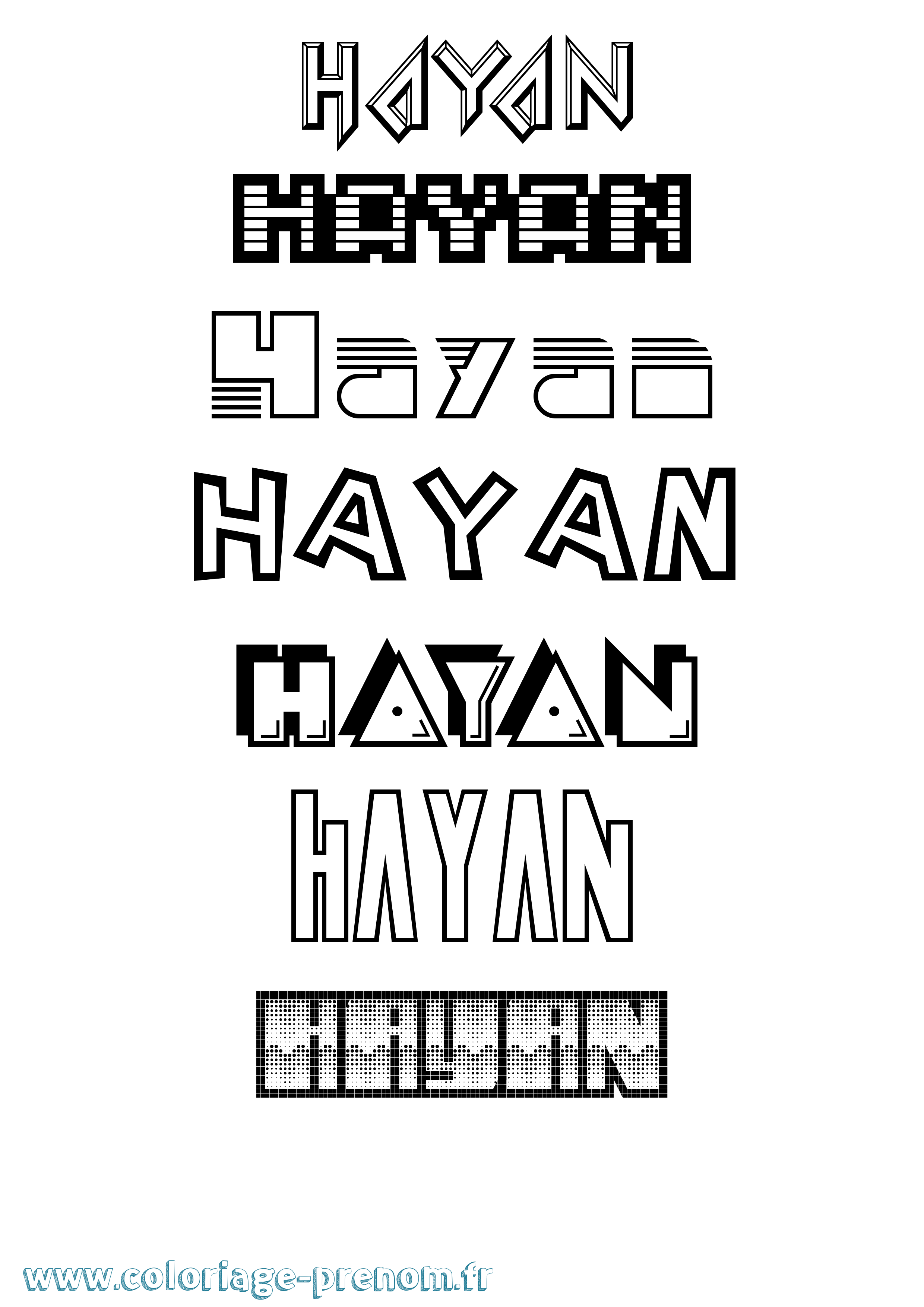 Coloriage Hayan Jeux Vidéos Coloriage prénom Hayan Jeux Vidéos