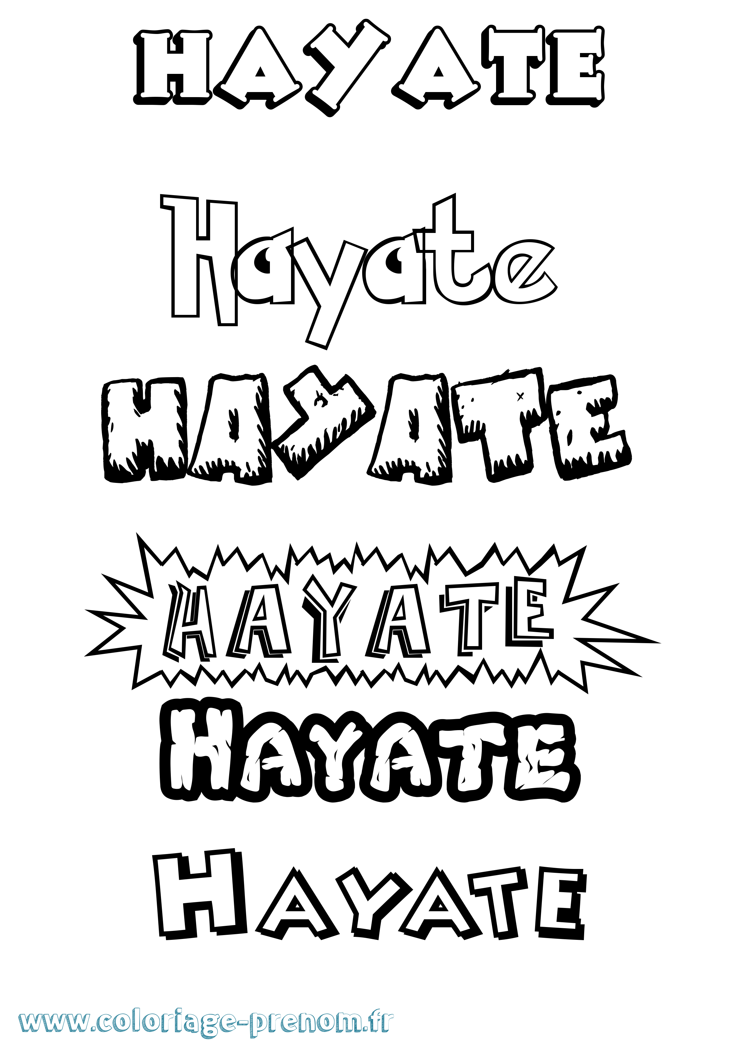 Coloriage Hayate Dessin Animé Coloriage prénom Hayate Dessin Animé