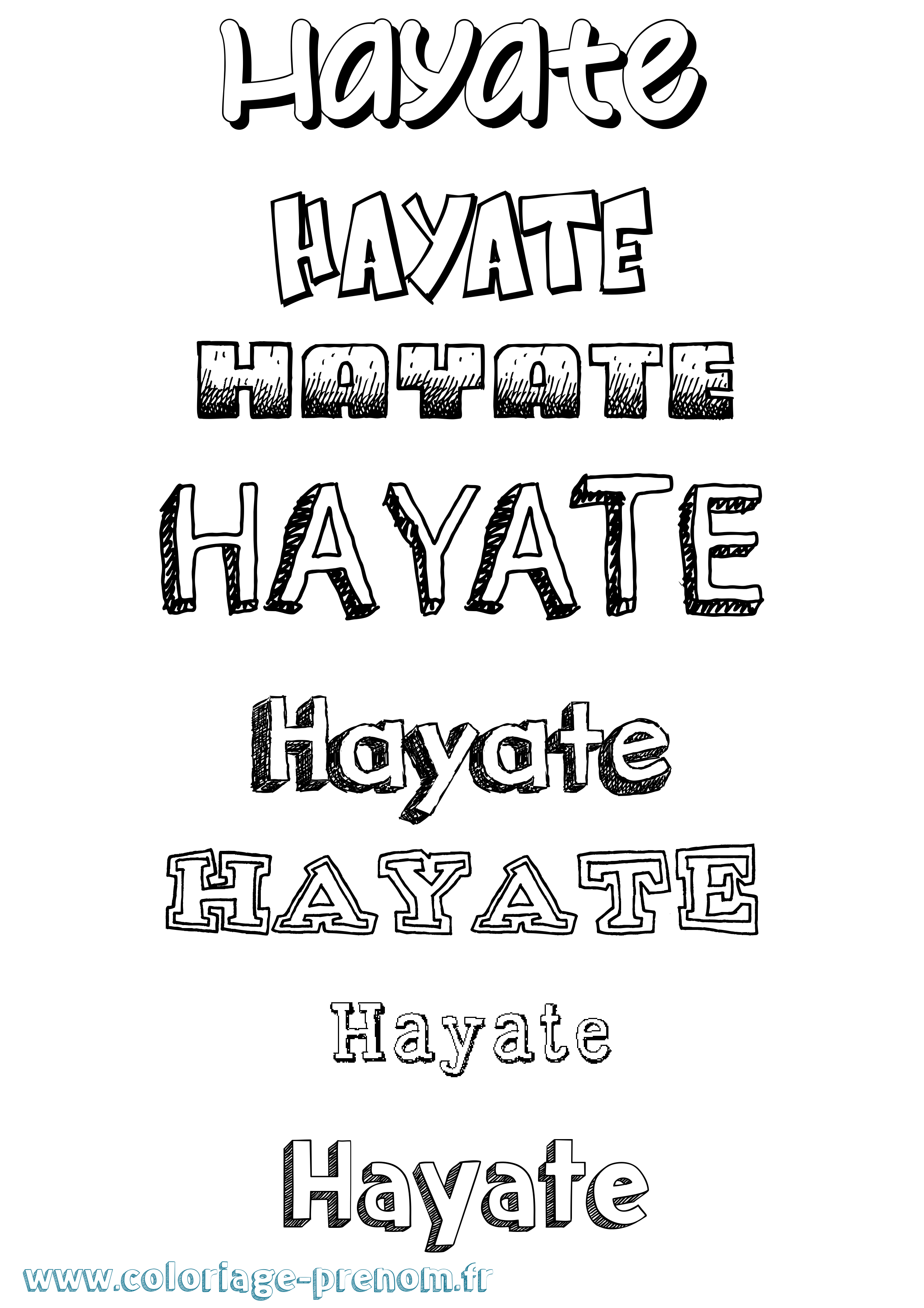 Coloriage Hayate Dessiné Coloriage prénom Hayate Dessiné