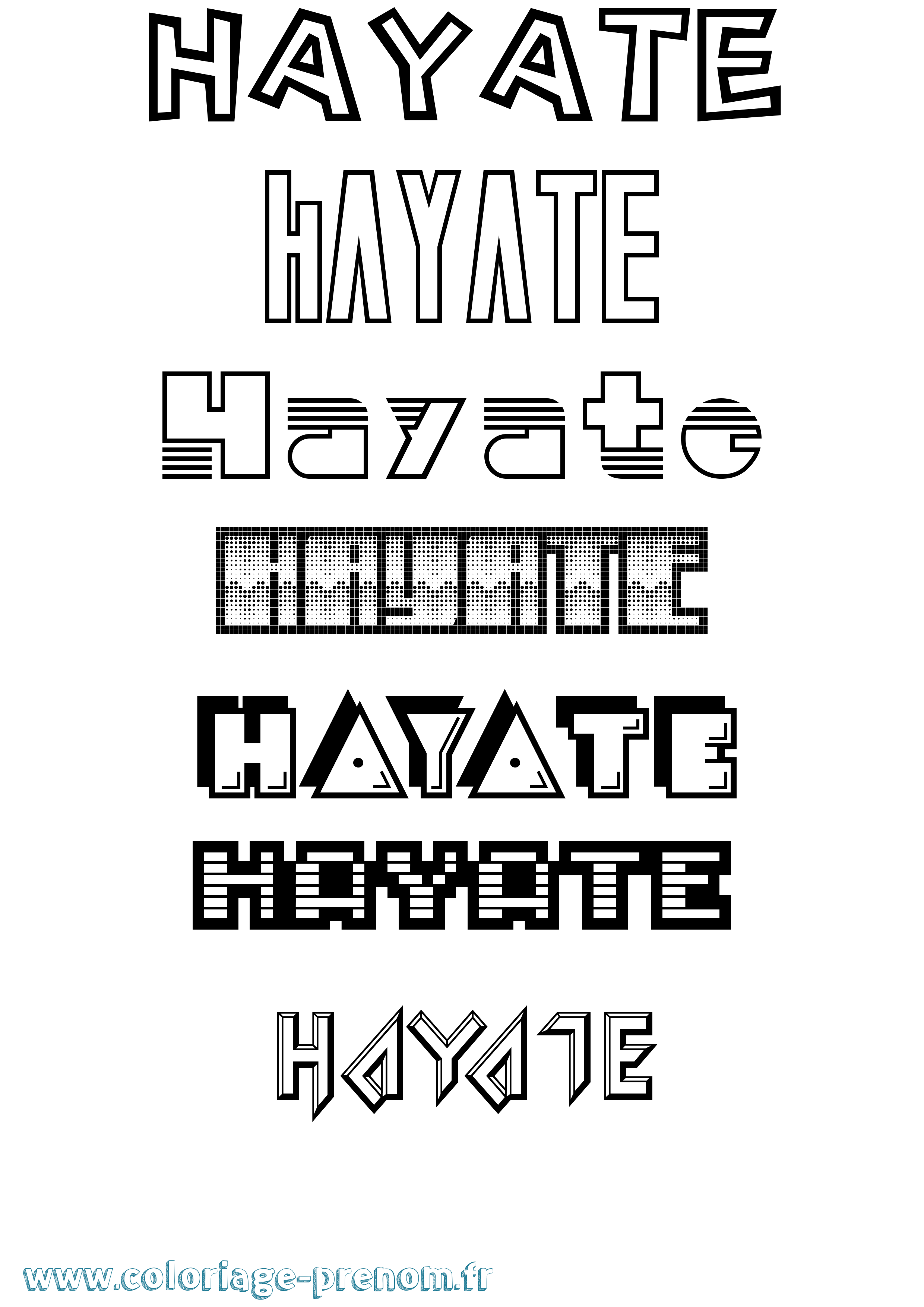 Coloriage Hayate Jeux Vidéos Coloriage prénom Hayate Jeux Vidéos