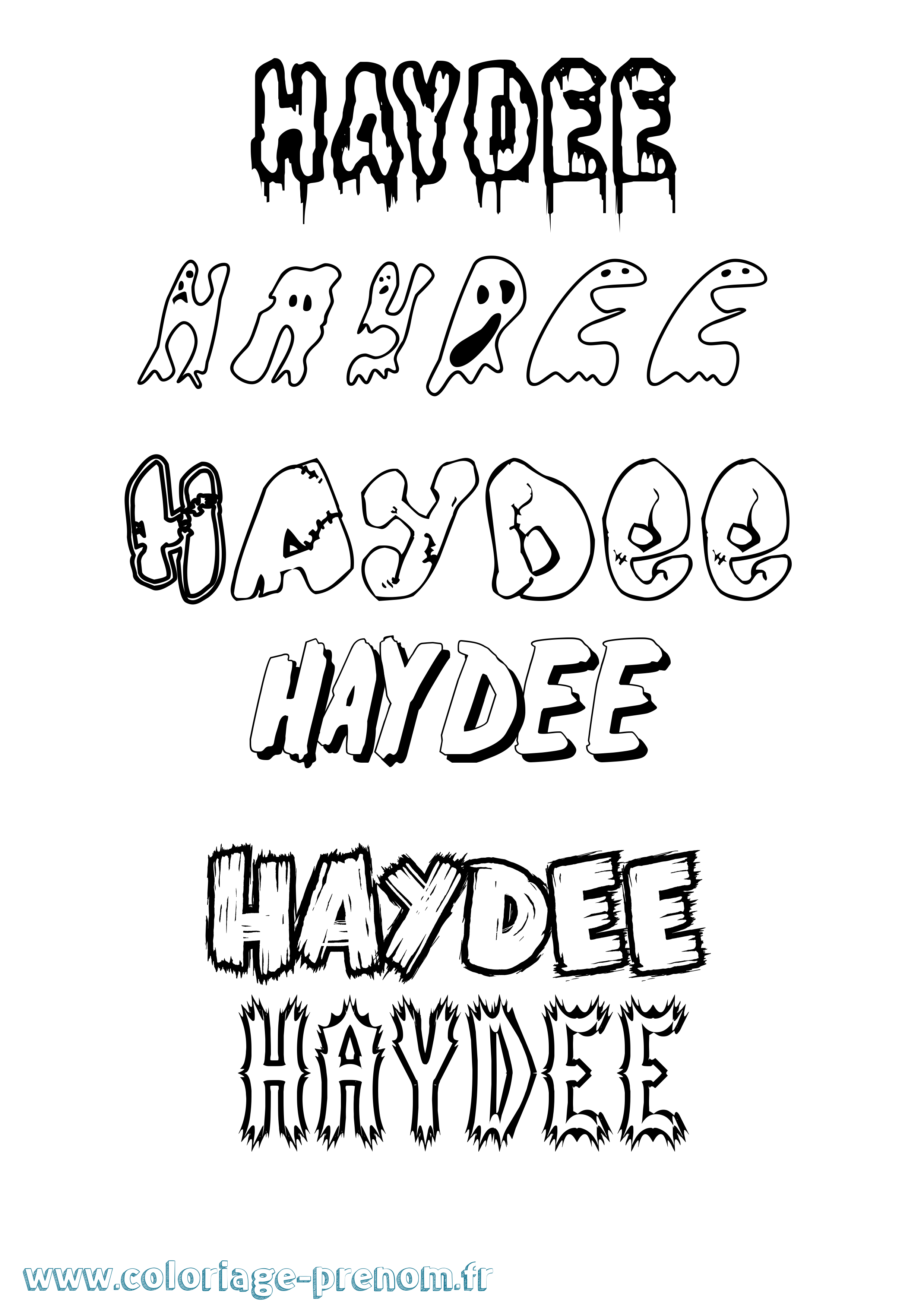 Coloriage Haydee Frisson Coloriage prénom Haydee Frisson