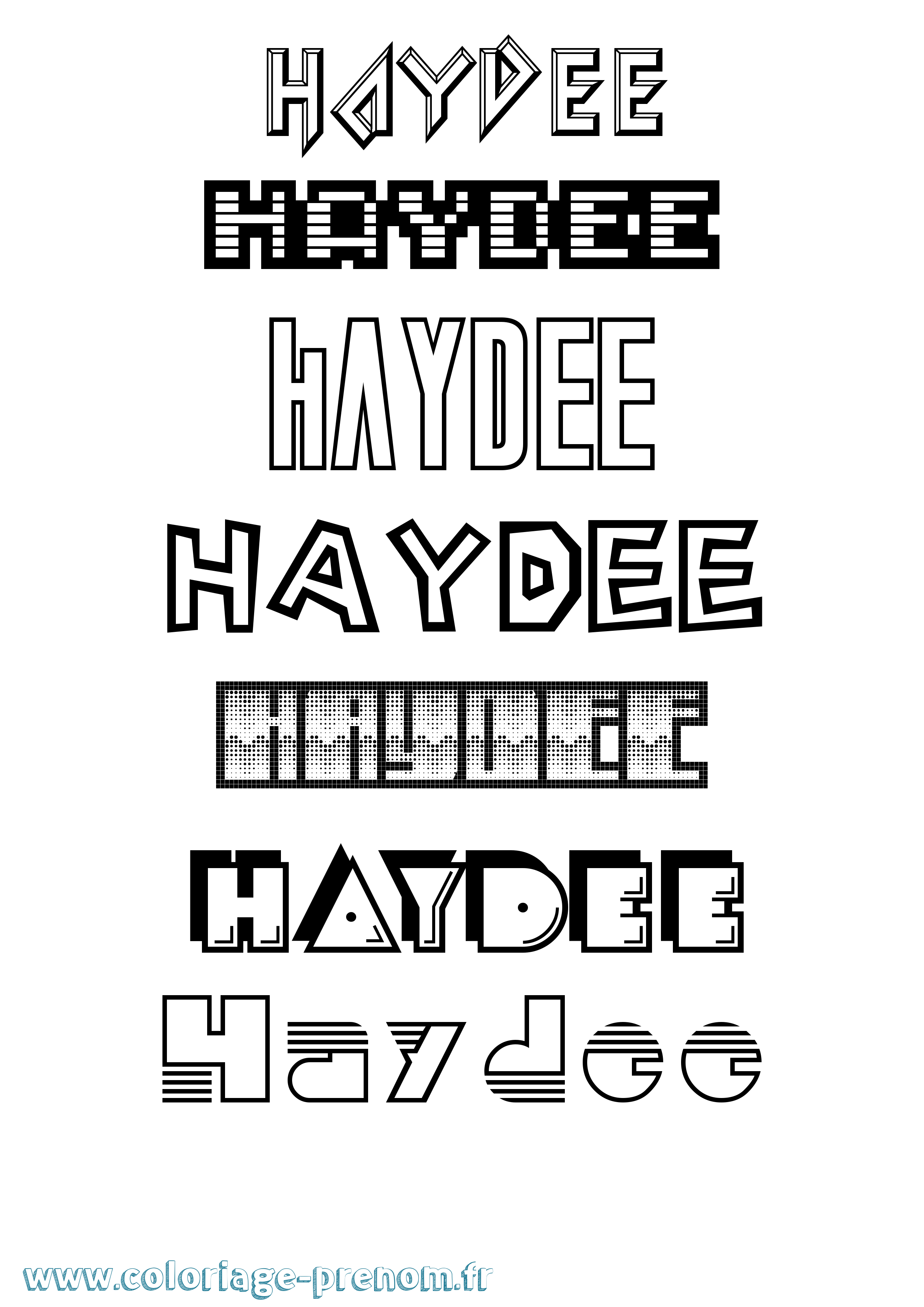 Coloriage Haydee Jeux Vidéos Coloriage prénom Haydee Jeux Vidéos