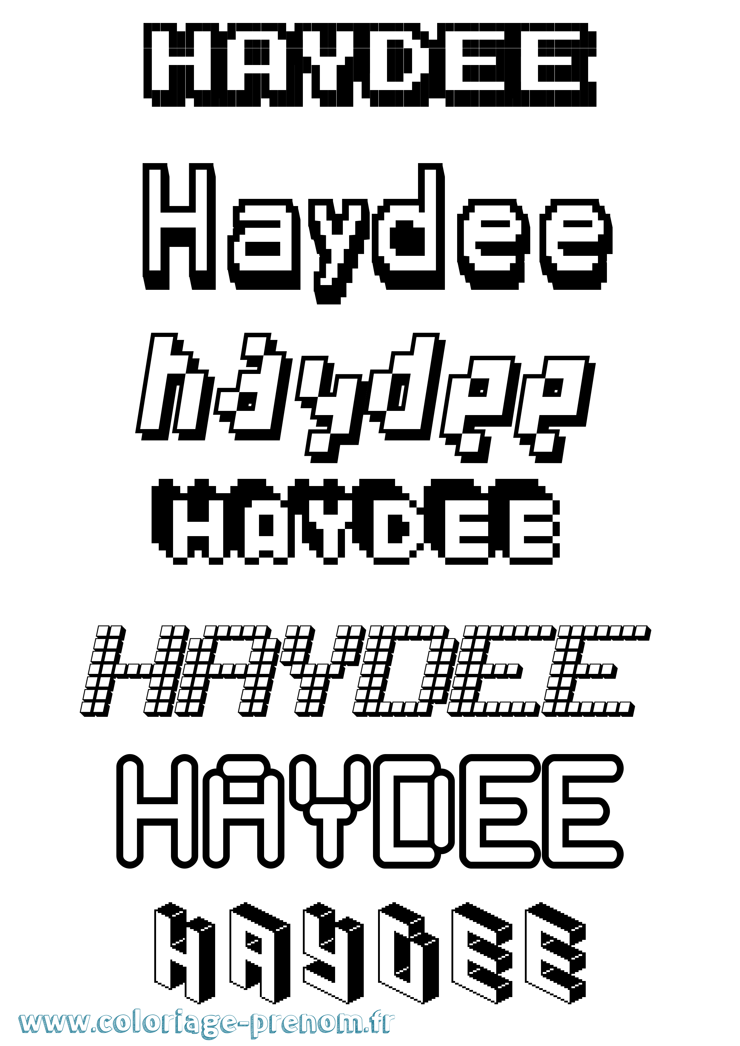 Coloriage Haydee Pixel Coloriage prénom Haydee Pixel