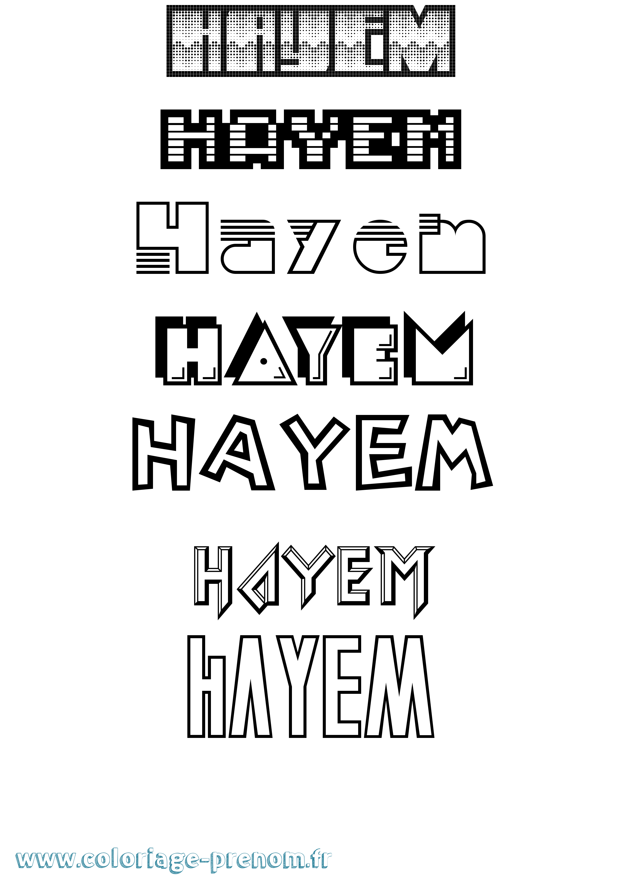 Coloriage Hayem Jeux Vidéos Coloriage prénom Hayem Jeux Vidéos