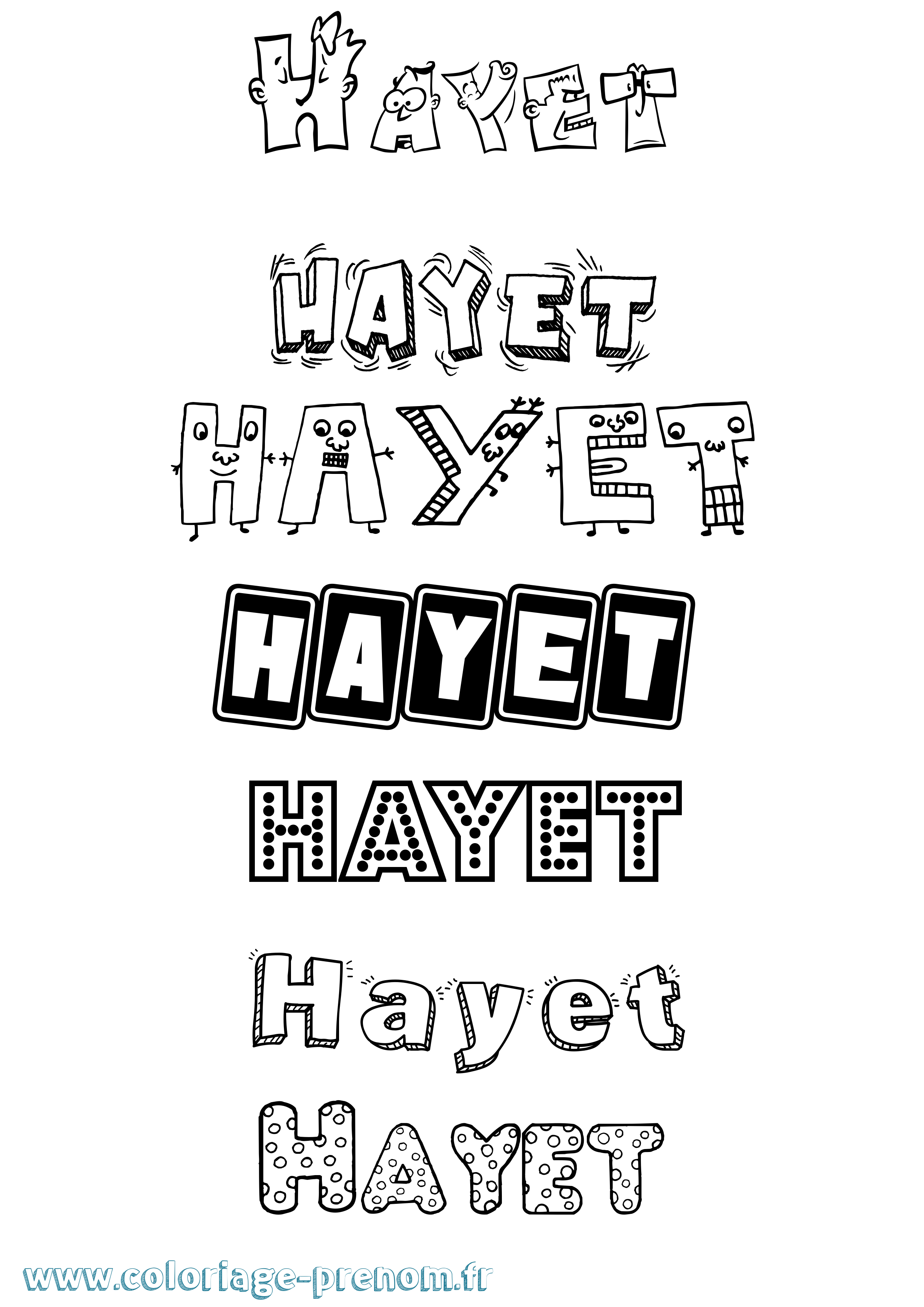 Coloriage Hayet Fun Coloriage prénom Hayet Fun
