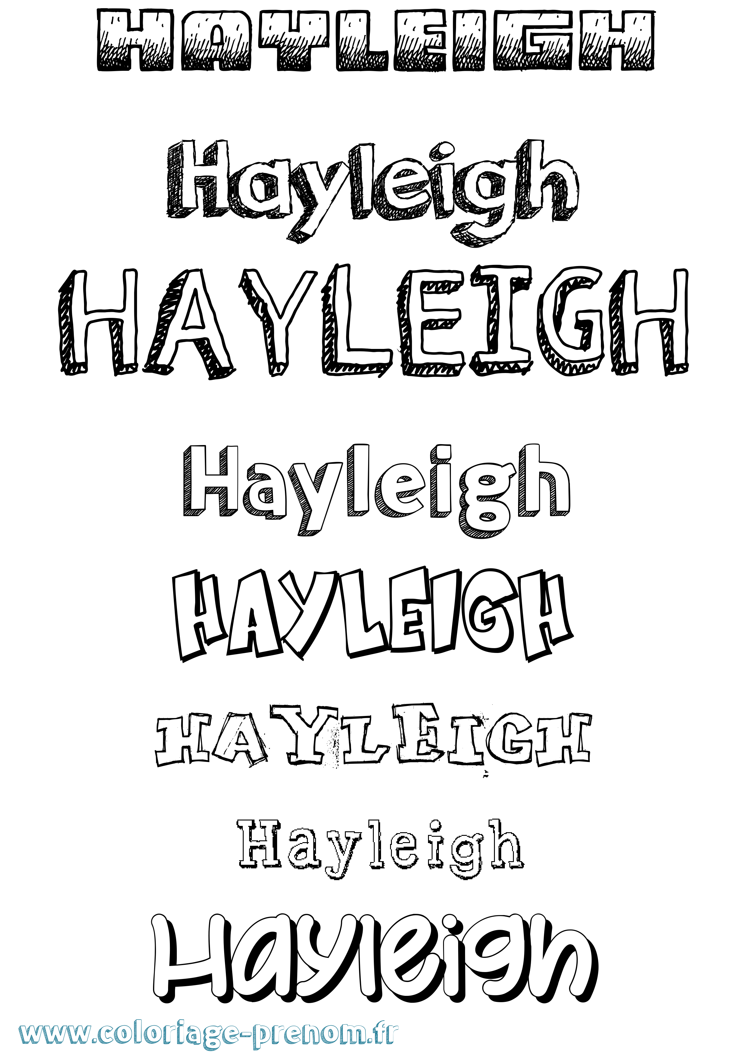 Coloriage Hayleigh Dessiné Coloriage prénom Hayleigh Dessiné