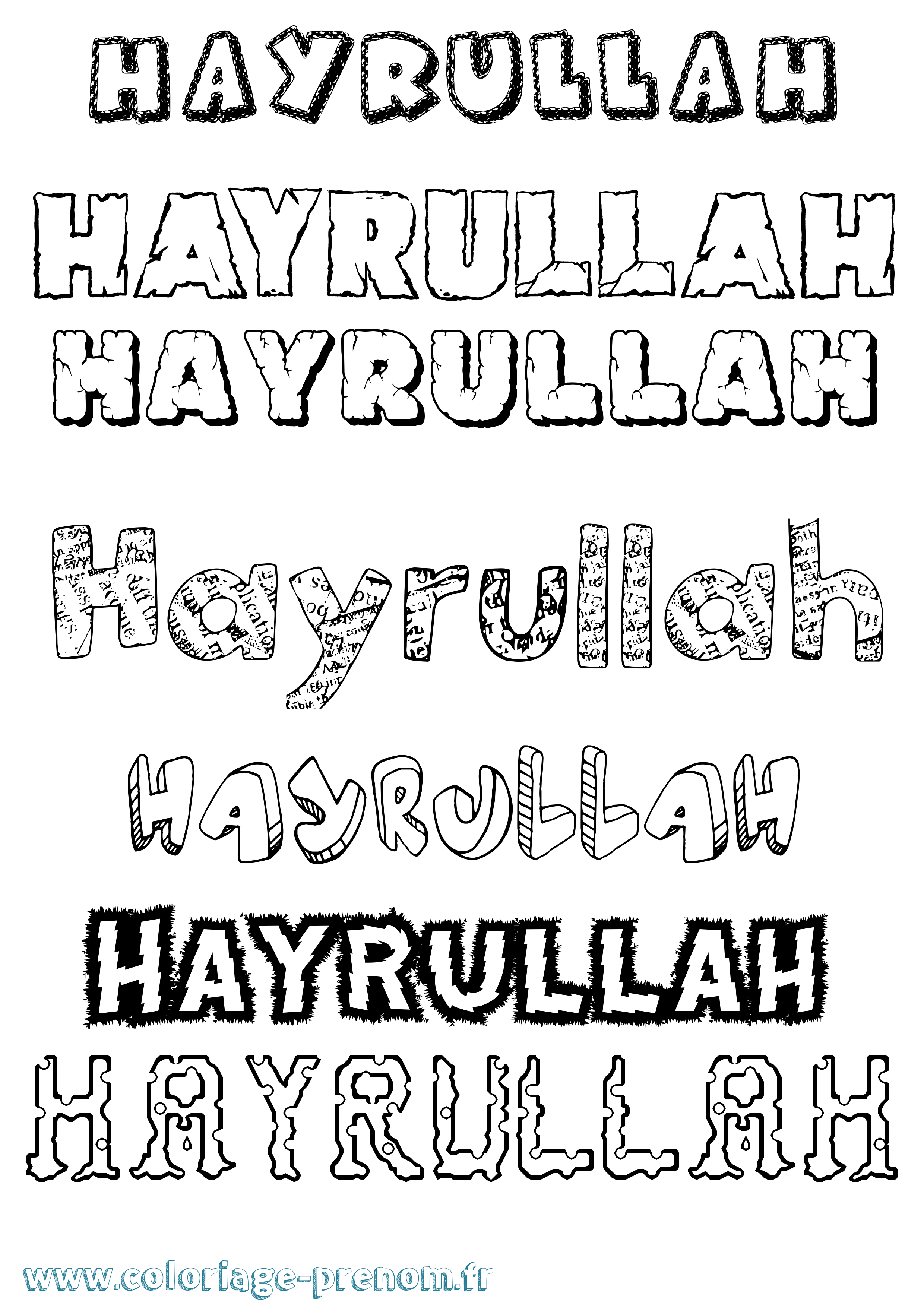 Coloriage Hayrullah Destructuré Coloriage prénom Hayrullah Destructuré