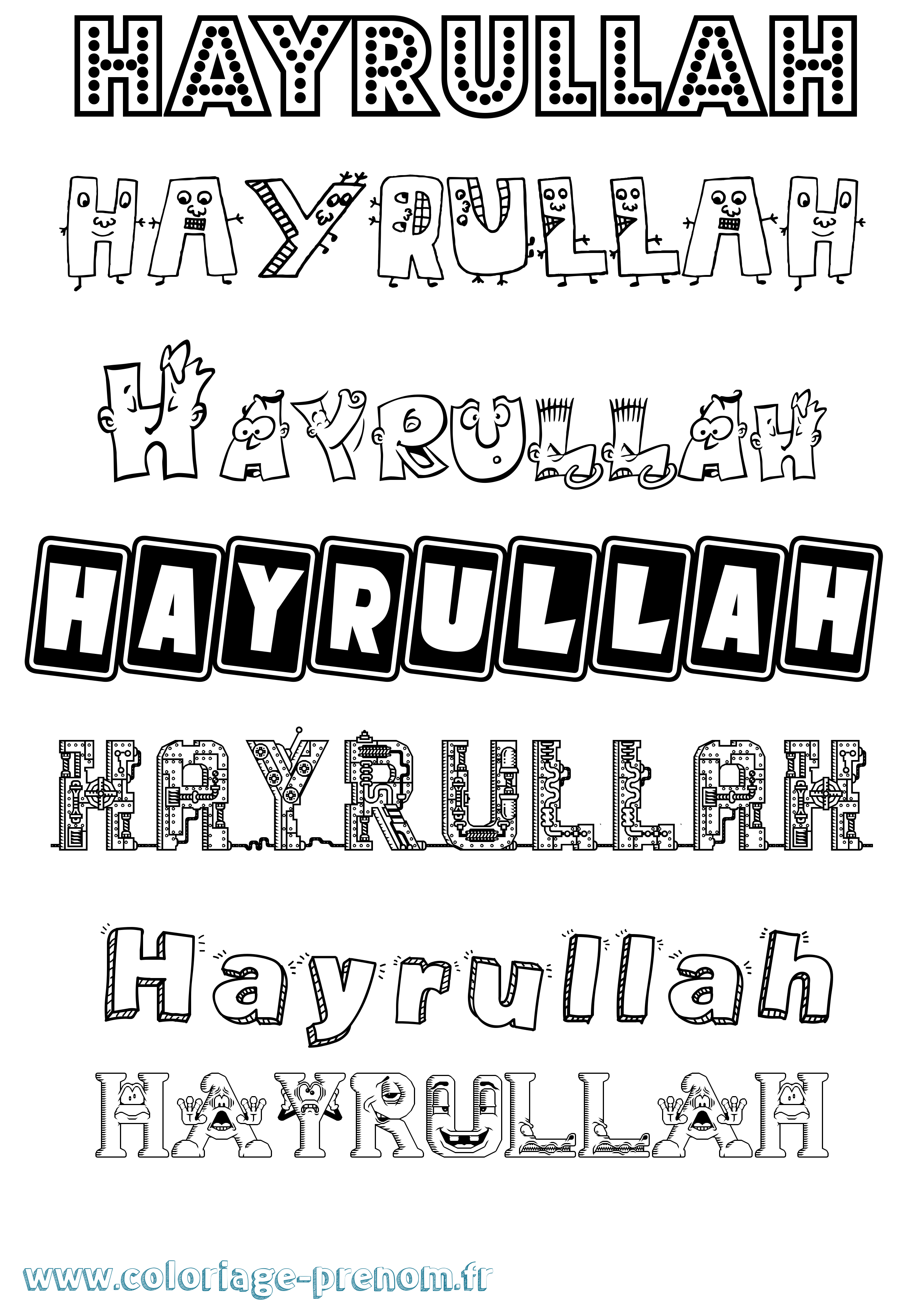Coloriage Hayrullah Fun Coloriage prénom Hayrullah Fun