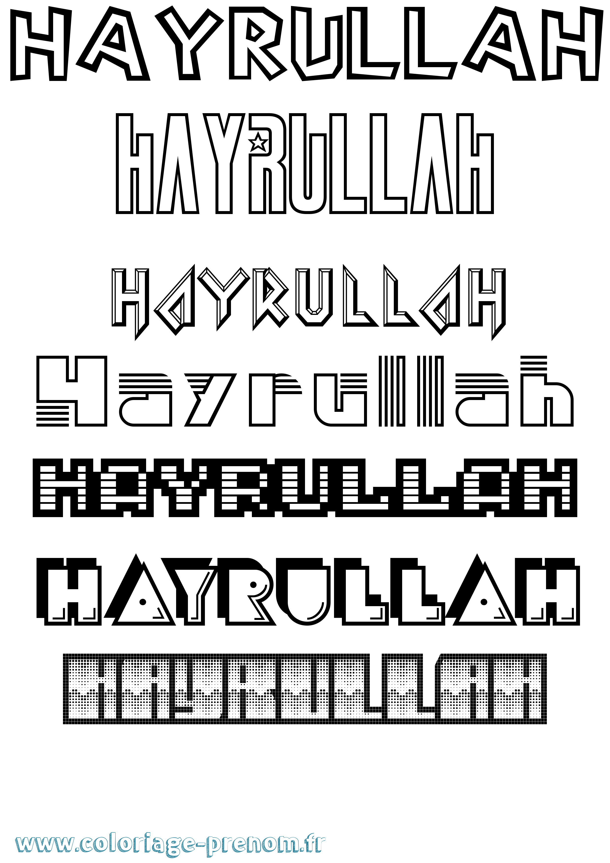 Coloriage Hayrullah Jeux Vidéos Coloriage prénom Hayrullah Jeux Vidéos