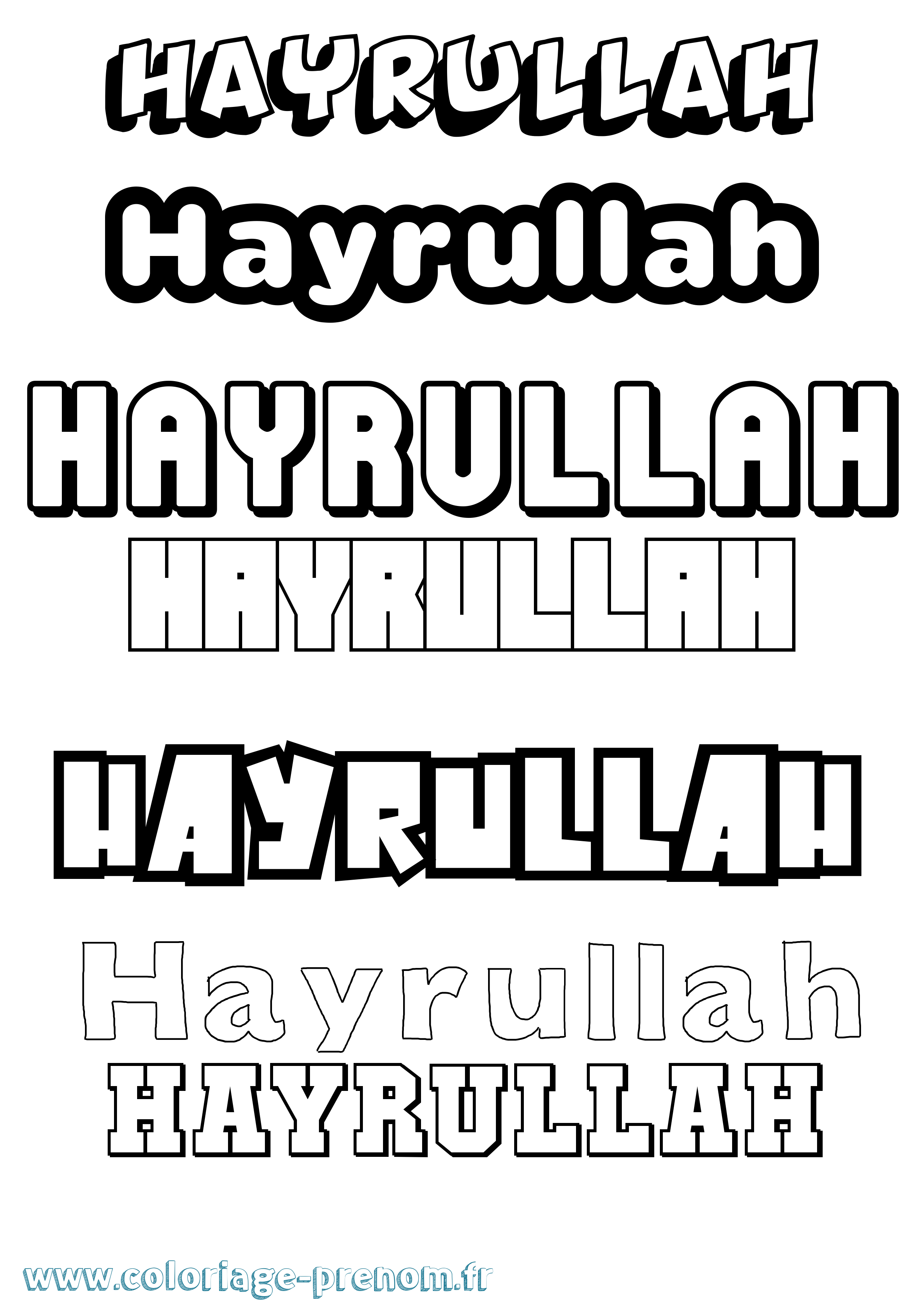 Coloriage Hayrullah Simple Coloriage prénom Hayrullah Simple