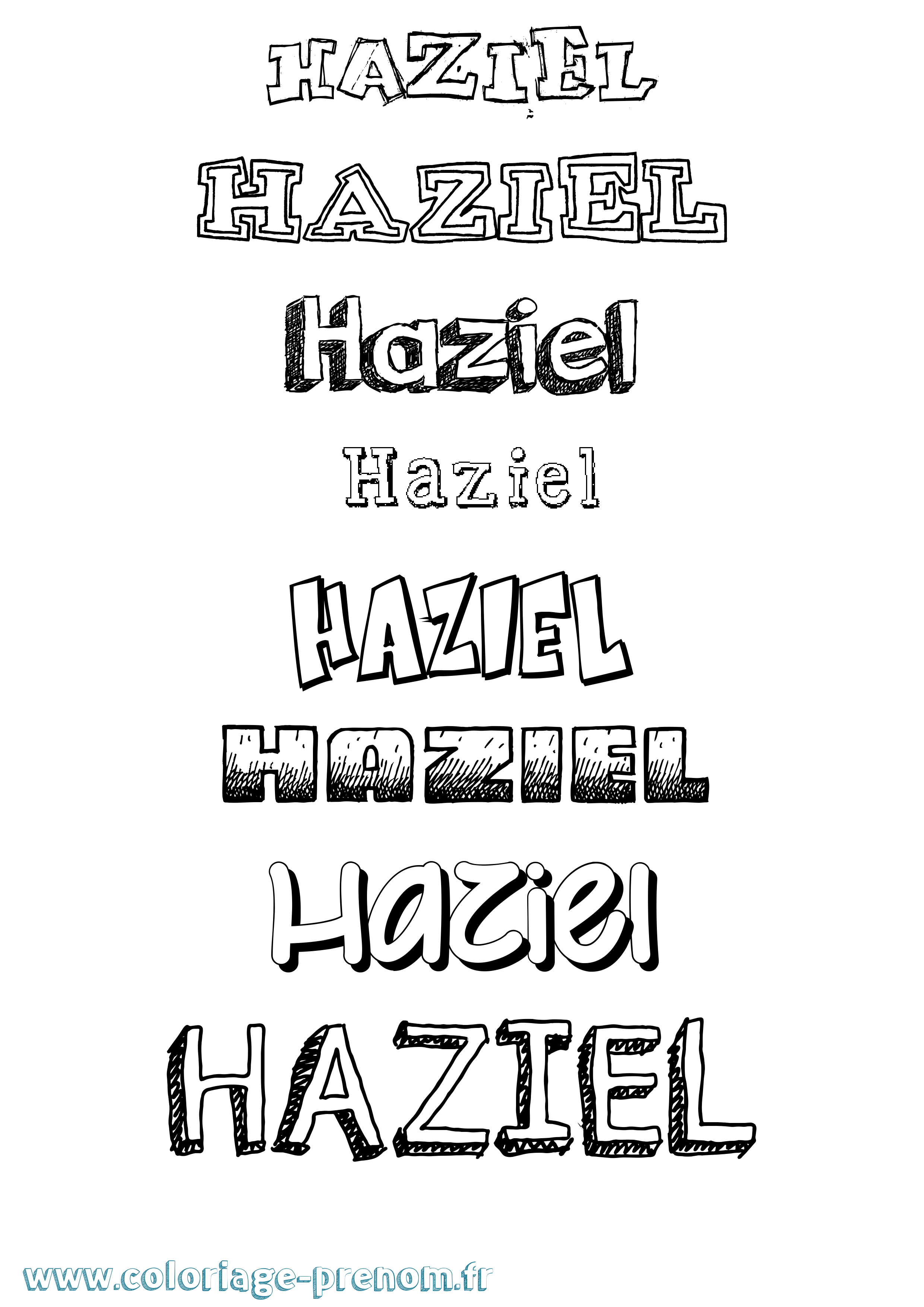 Coloriage Haziel Dessiné Coloriage prénom Haziel Dessiné