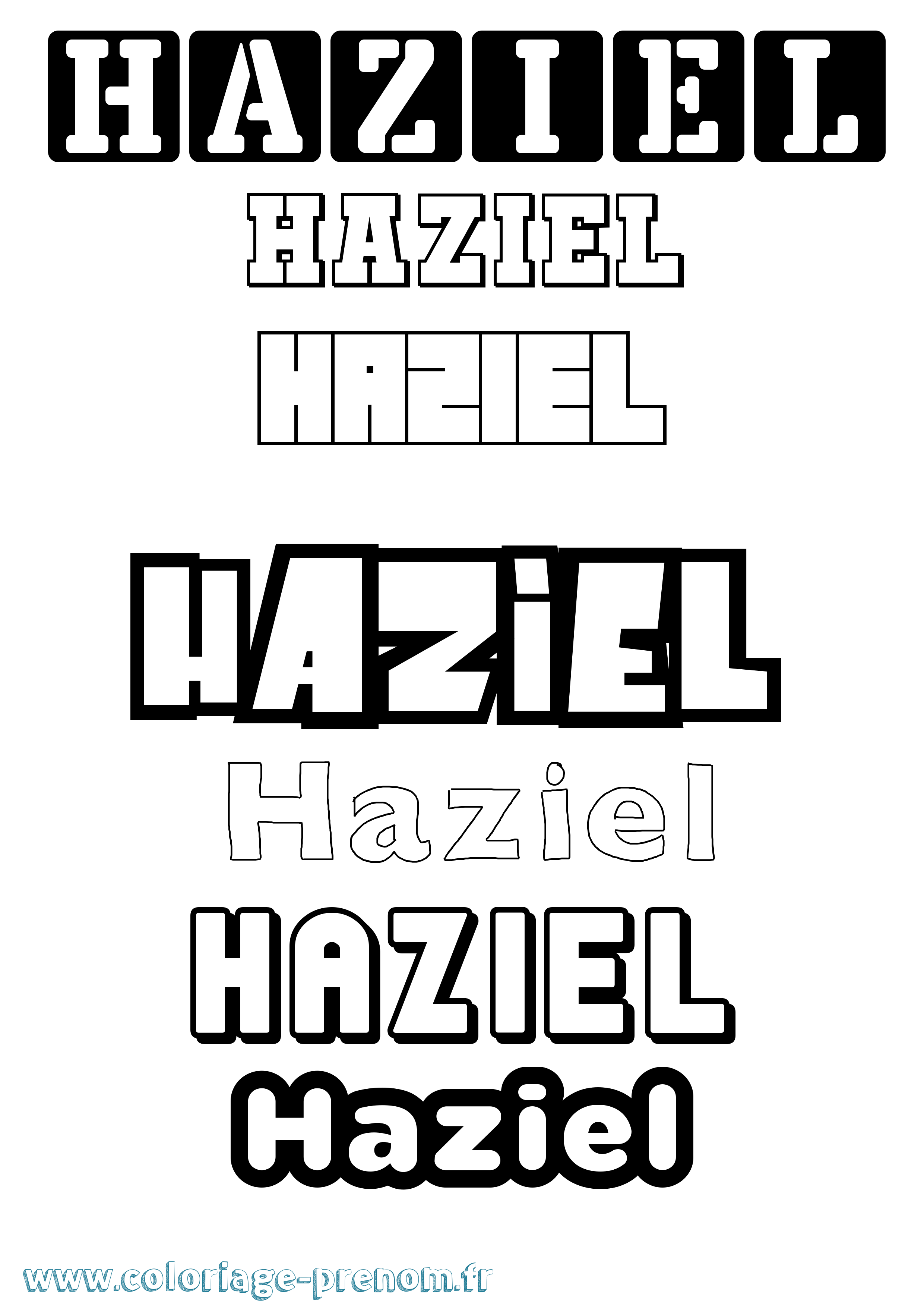 Coloriage Haziel Simple Coloriage prénom Haziel Simple