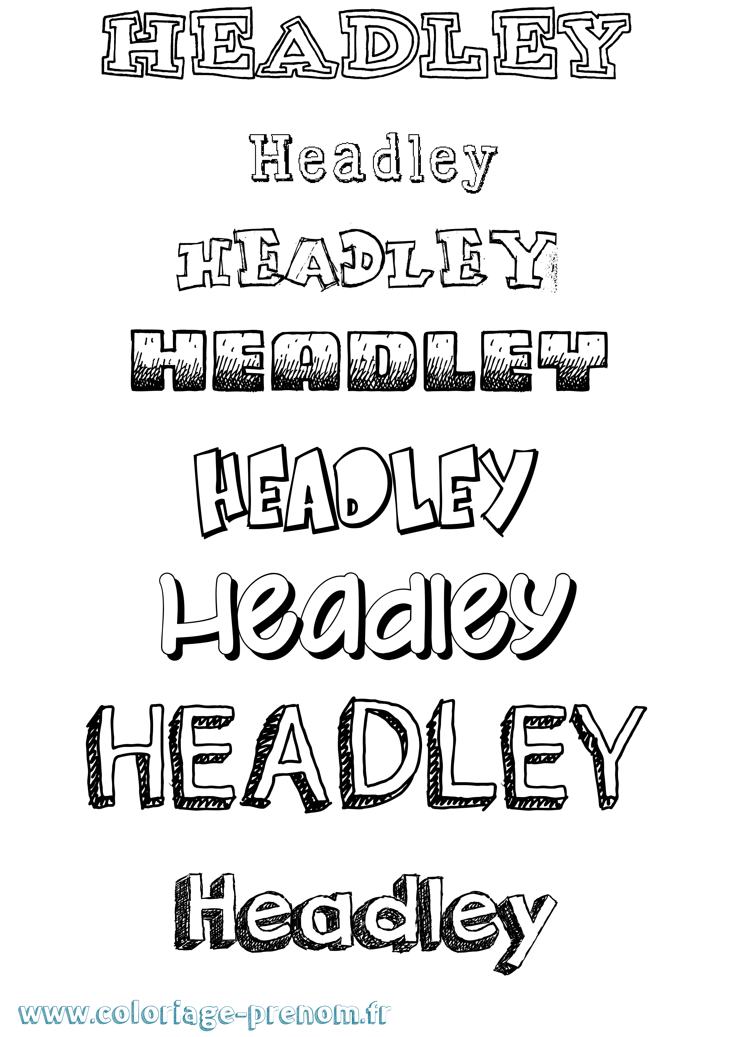 Coloriage Headley Dessiné Coloriage prénom Headley Dessiné