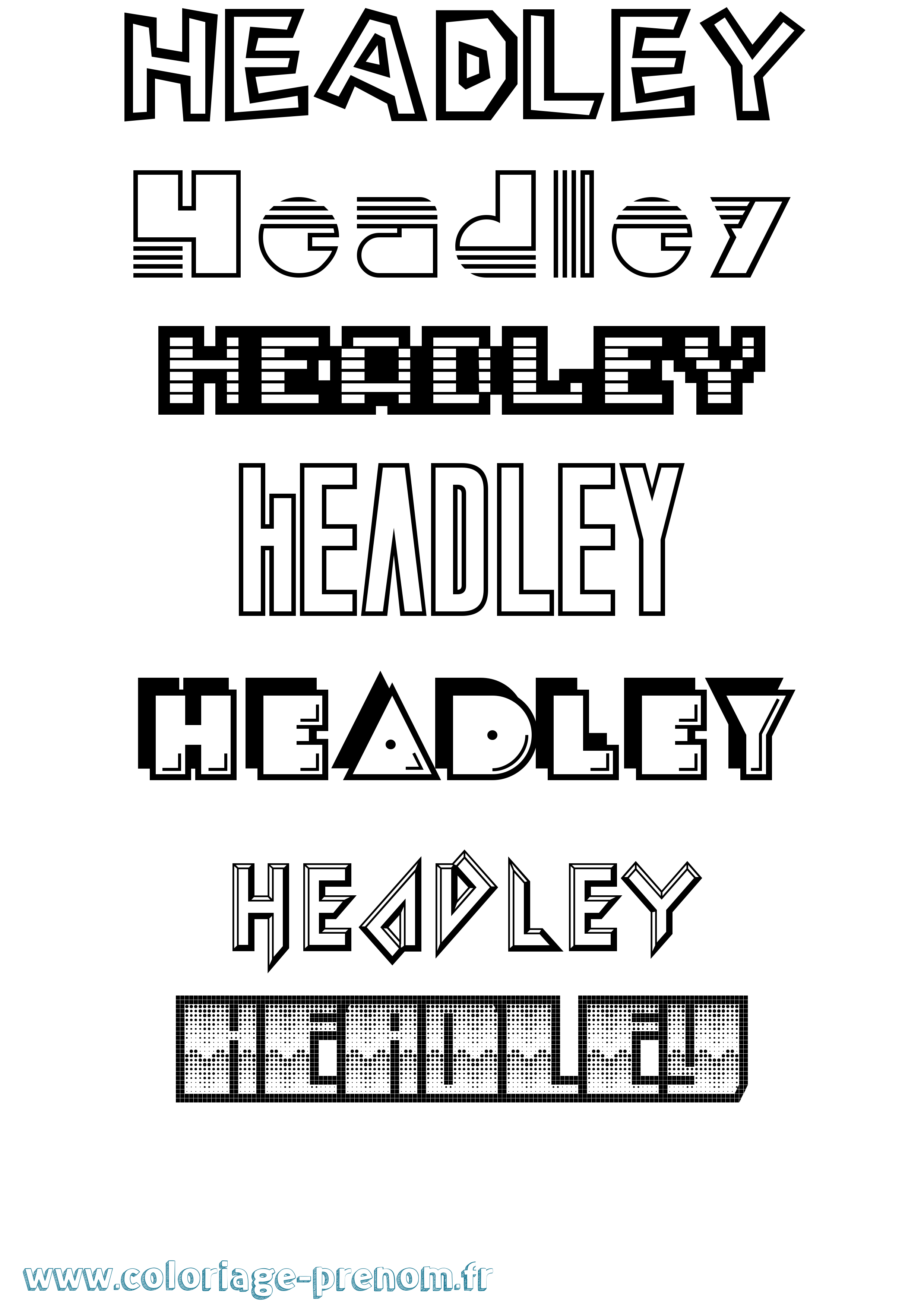 Coloriage Headley Jeux Vidéos Coloriage prénom Headley Jeux Vidéos