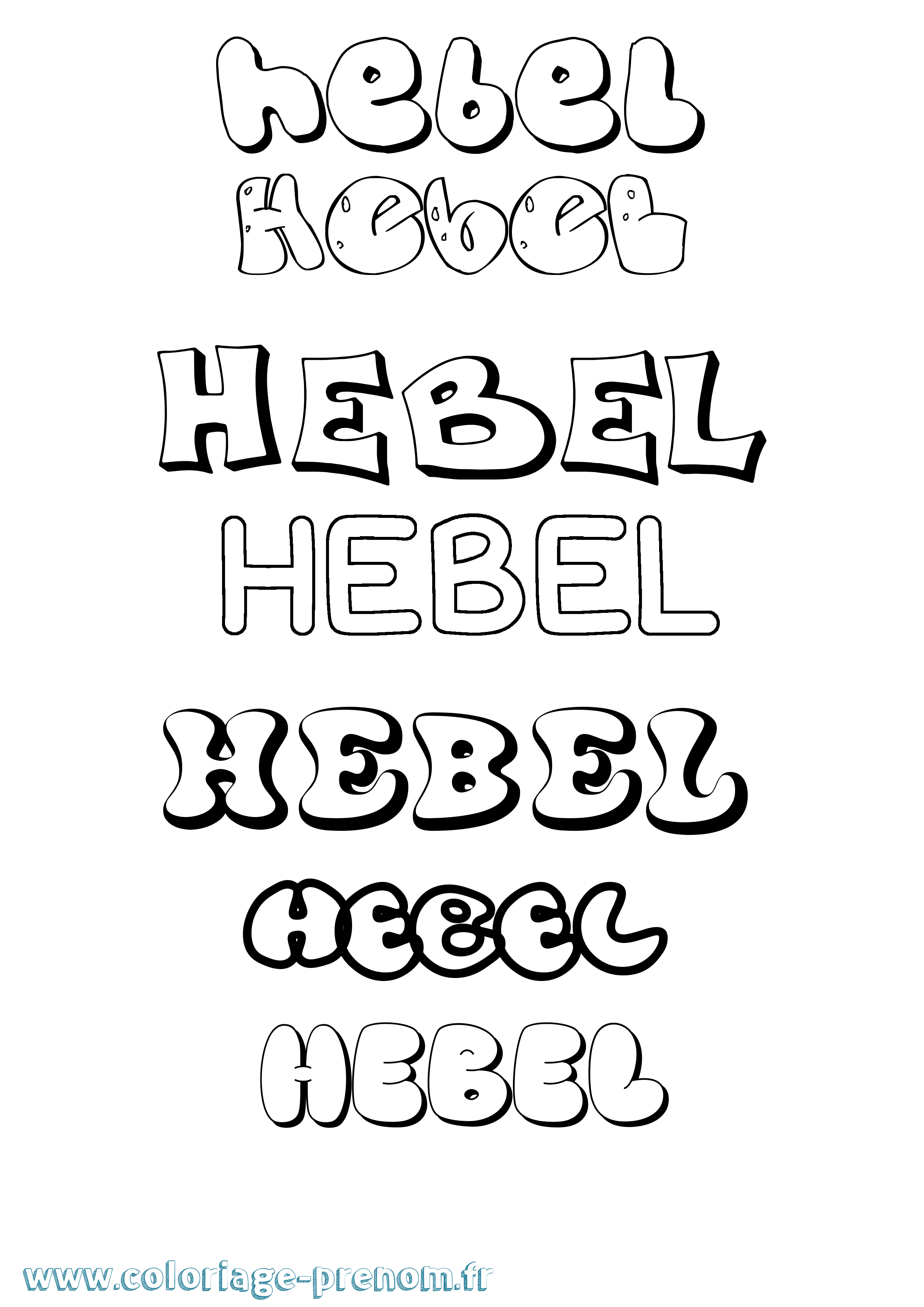 Coloriage Hebel Bubble Coloriage prénom Hebel Bubble