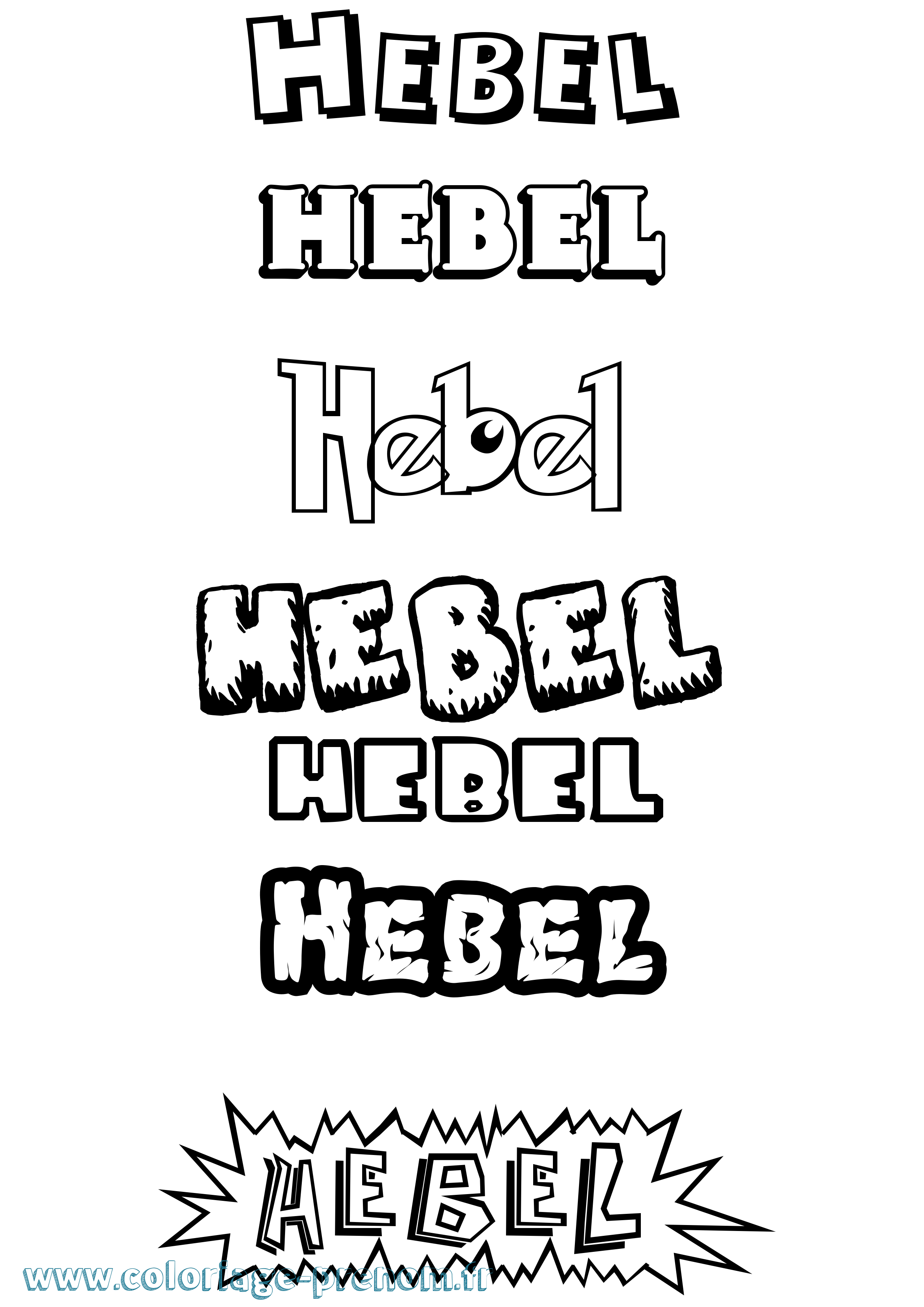 Coloriage Hebel Dessin Animé Coloriage prénom Hebel Dessin Animé