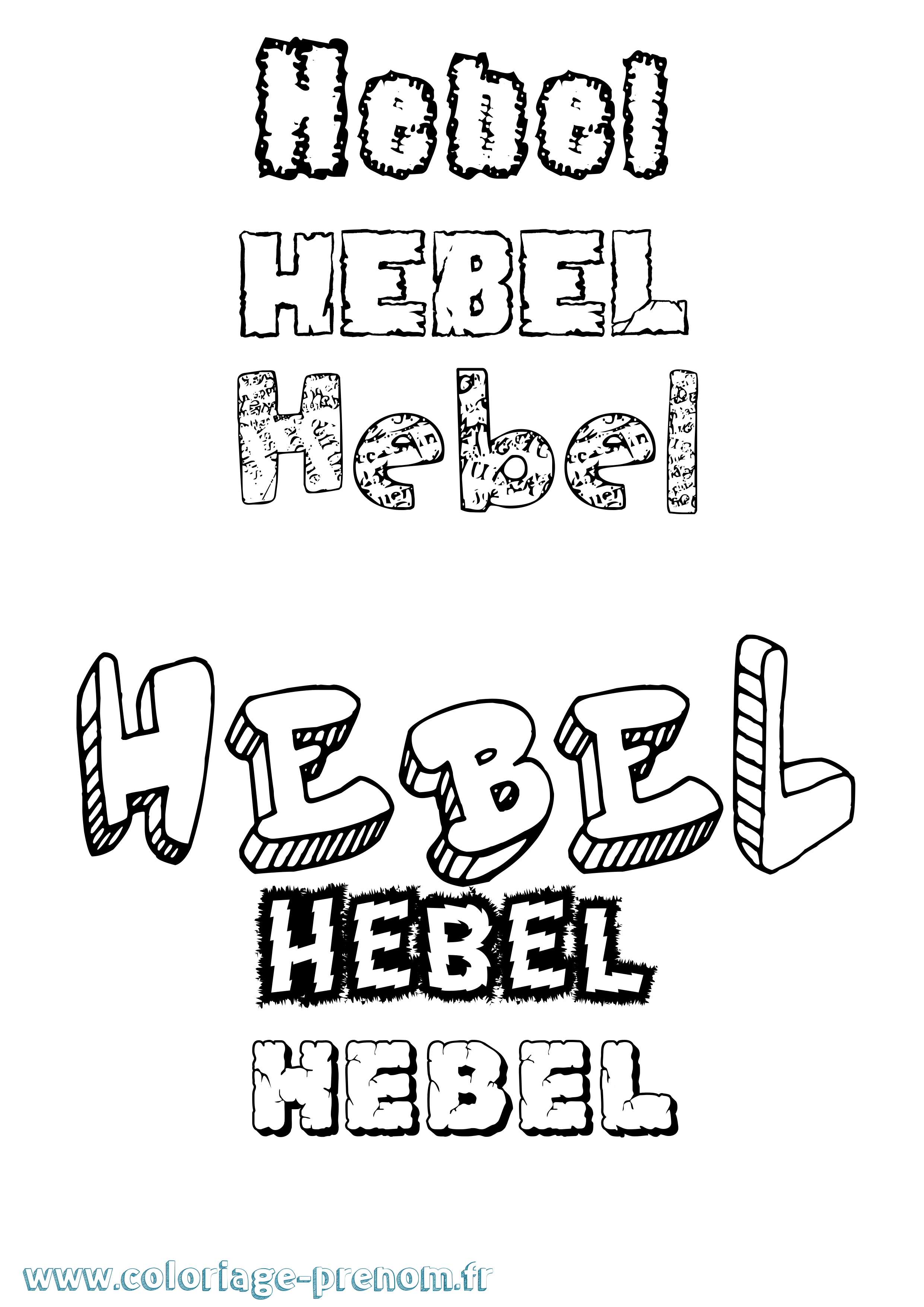 Coloriage Hebel Destructuré Coloriage prénom Hebel Destructuré