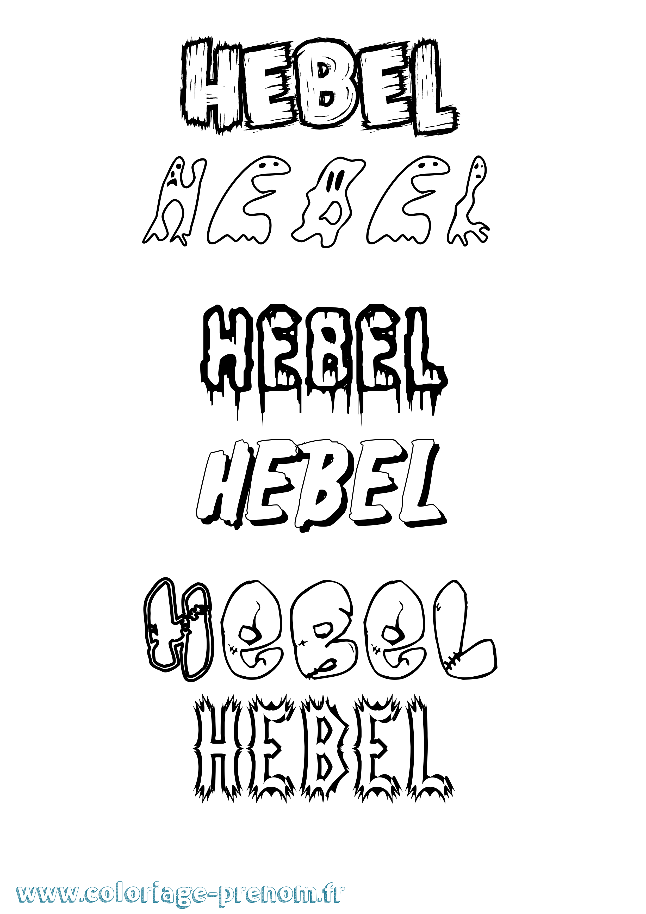 Coloriage Hebel Frisson Coloriage prénom Hebel Frisson