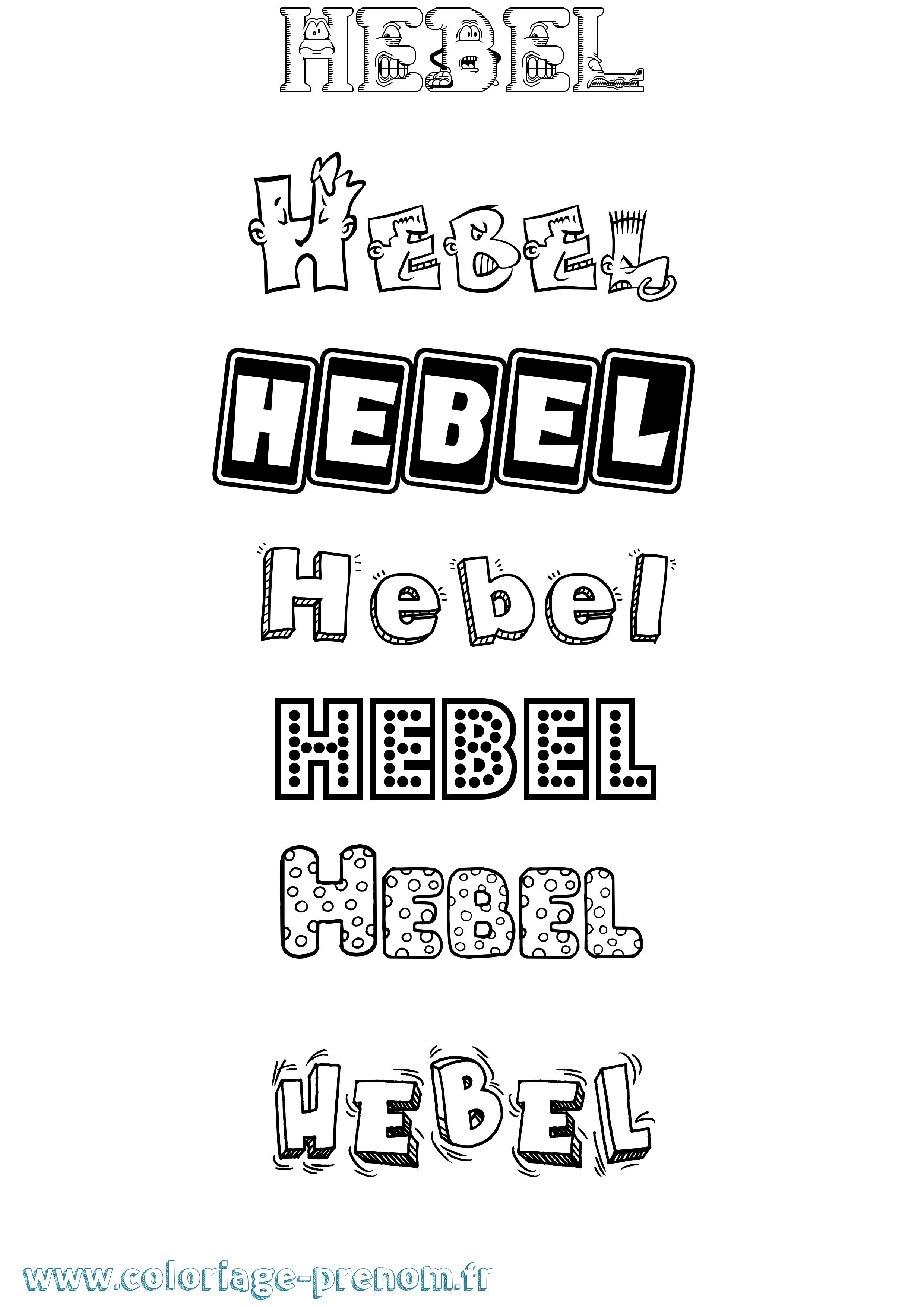 Coloriage Hebel Fun Coloriage prénom Hebel Fun