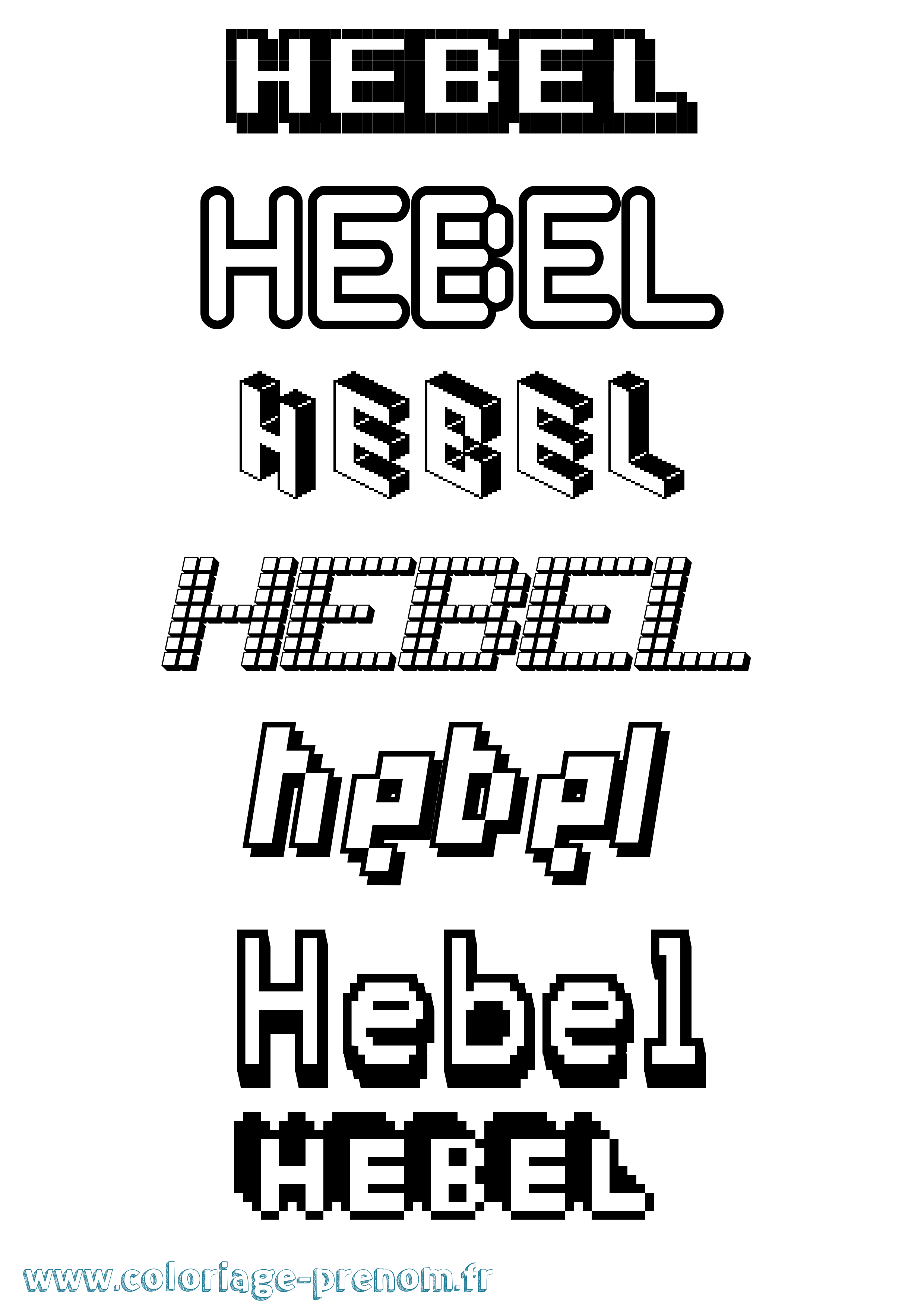 Coloriage Hebel Pixel Coloriage prénom Hebel Pixel