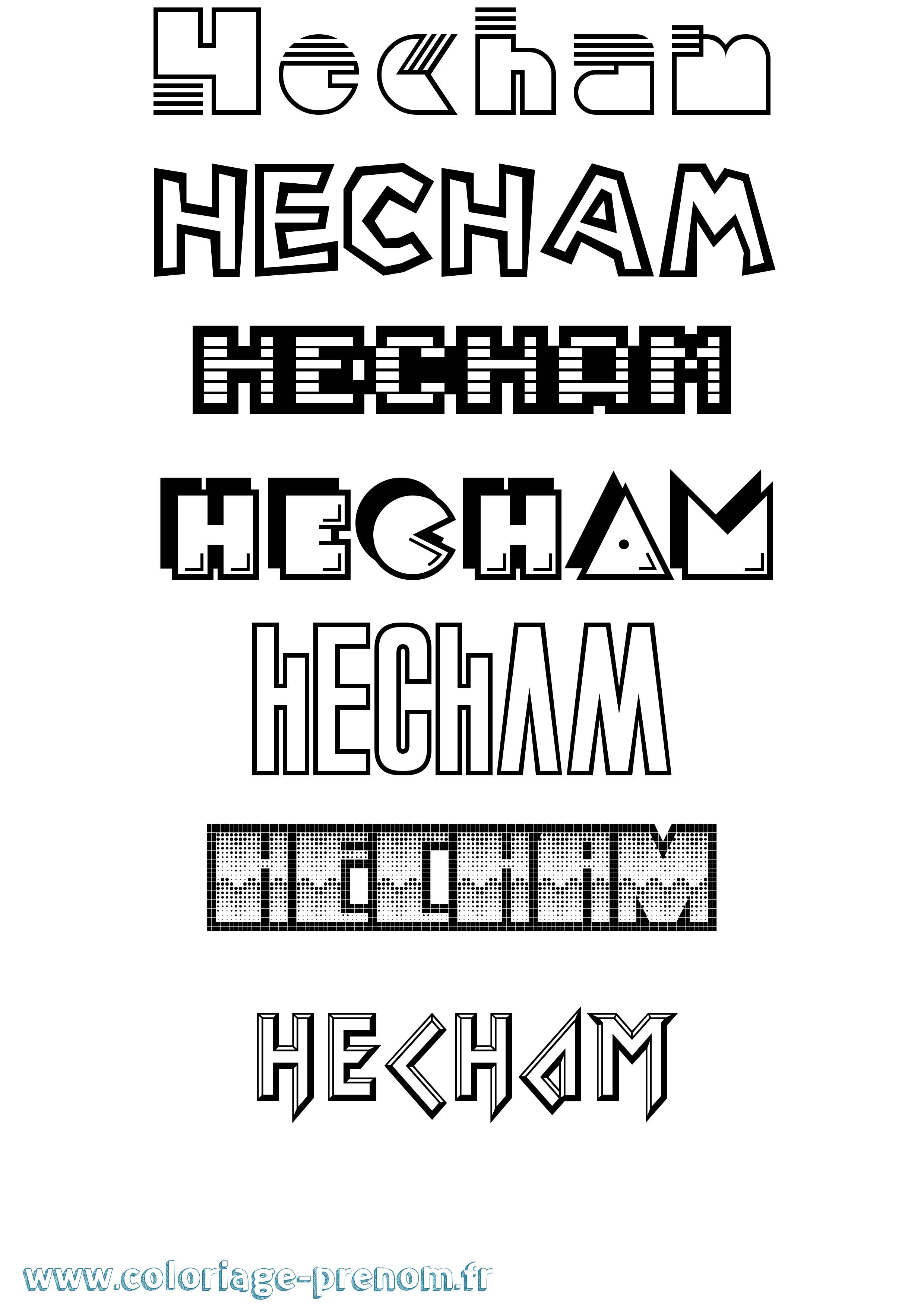 Coloriage Hecham Jeux Vidéos Coloriage prénom Hecham Jeux Vidéos