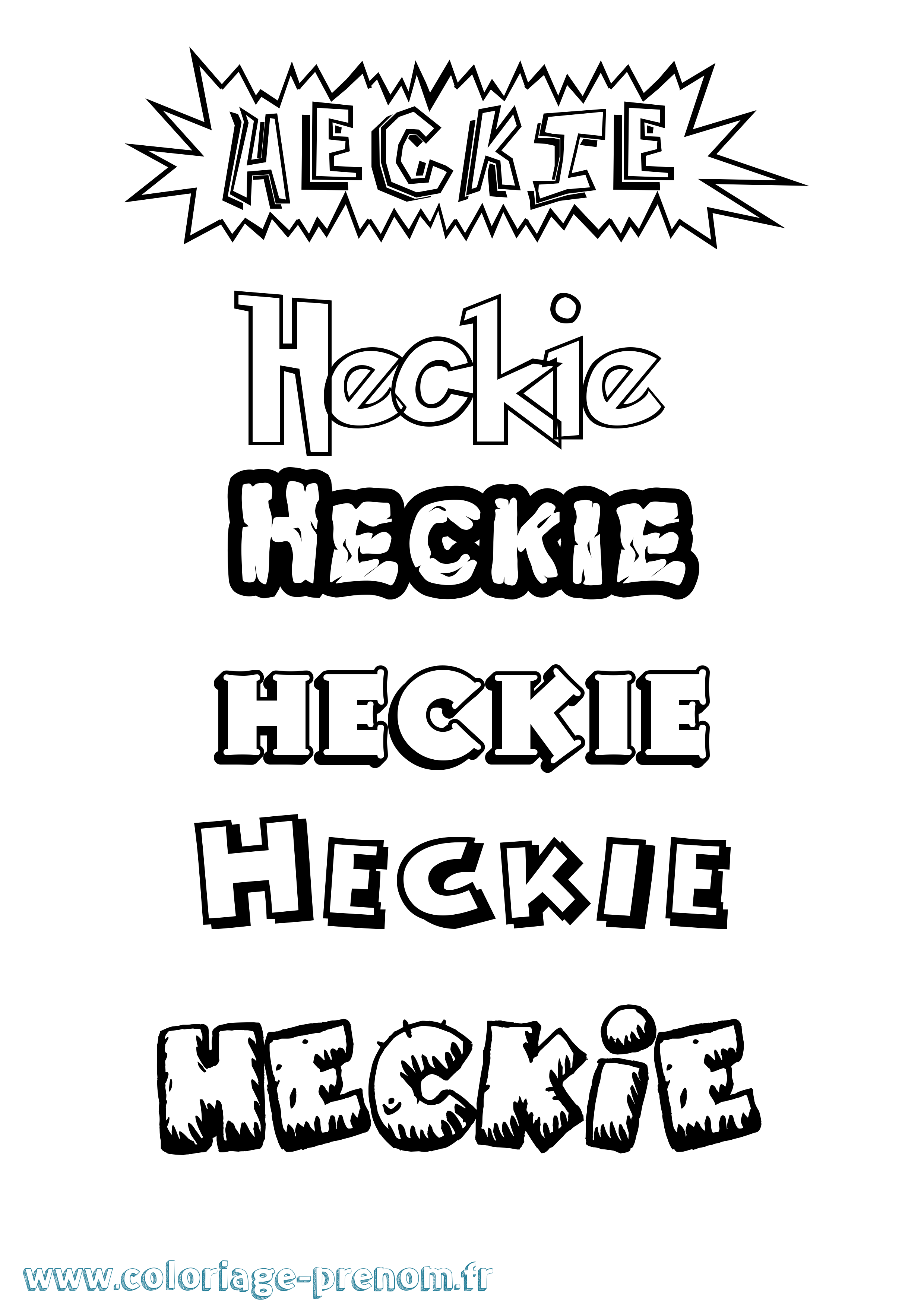 Coloriage Heckie Dessin Animé Coloriage prénom Heckie Dessin Animé