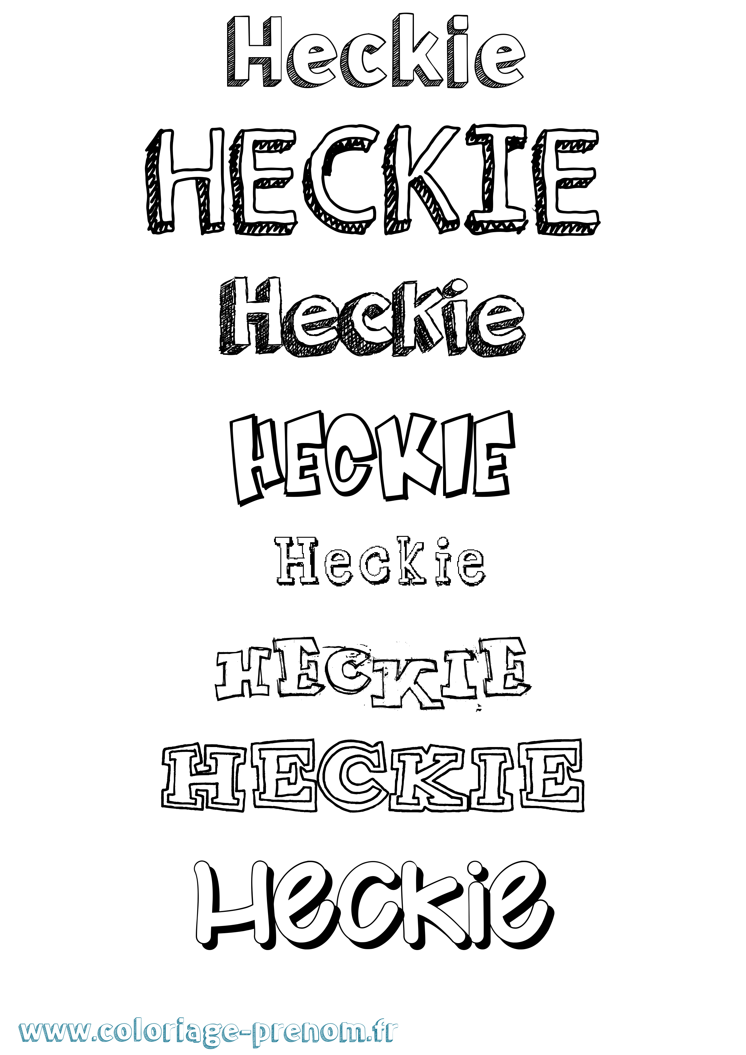 Coloriage Heckie Dessiné Coloriage prénom Heckie Dessiné