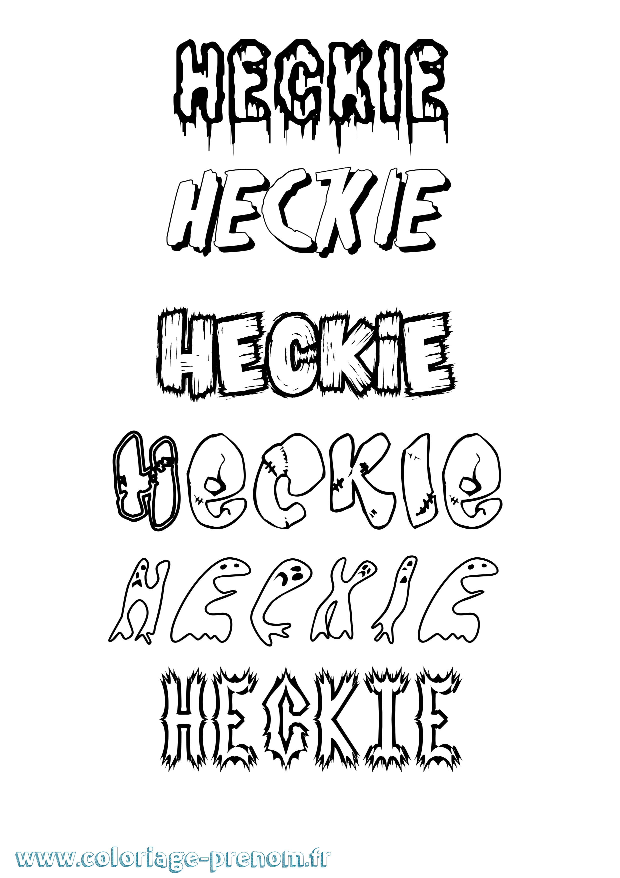 Coloriage Heckie Frisson Coloriage prénom Heckie Frisson