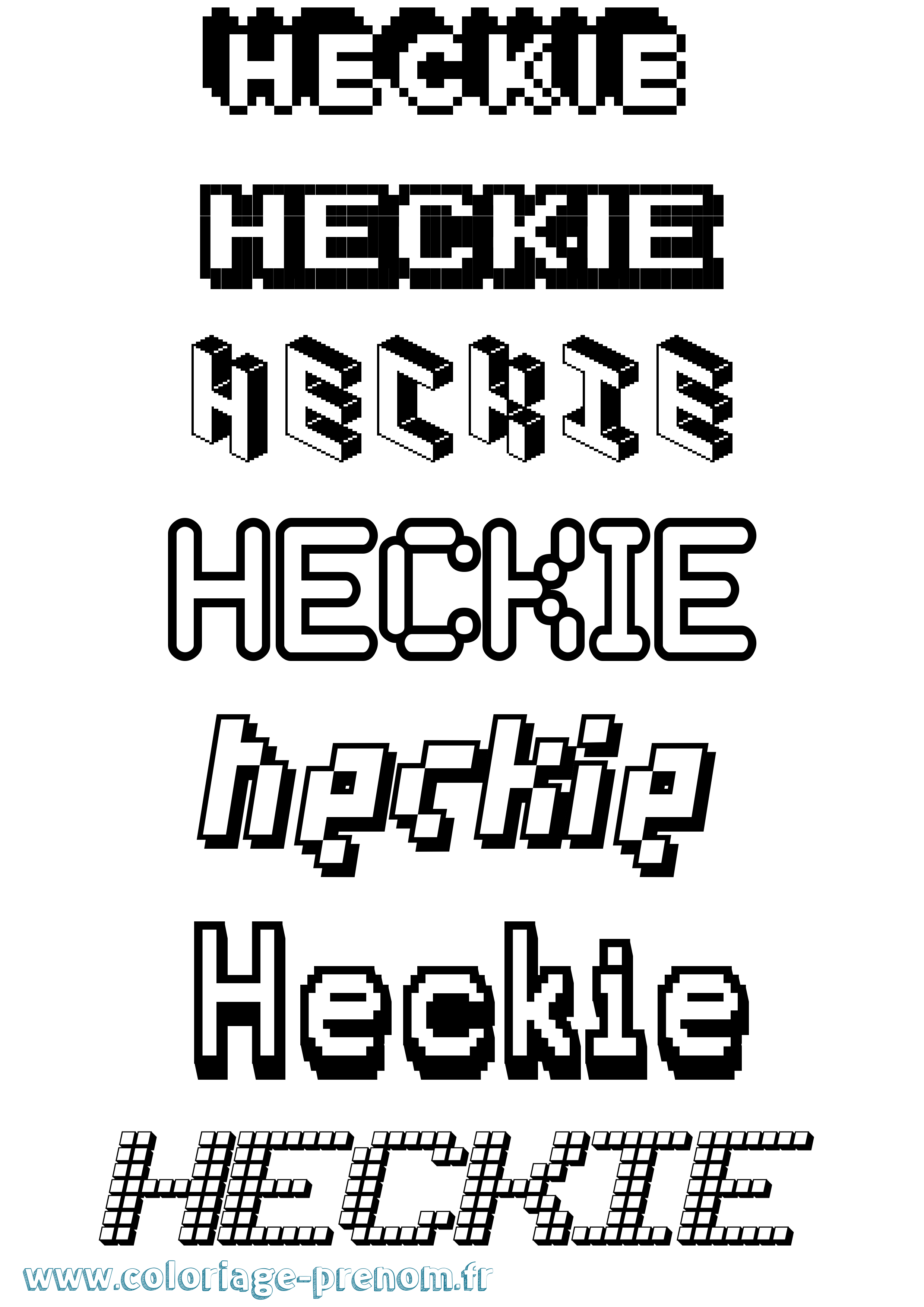 Coloriage Heckie Pixel Coloriage prénom Heckie Pixel