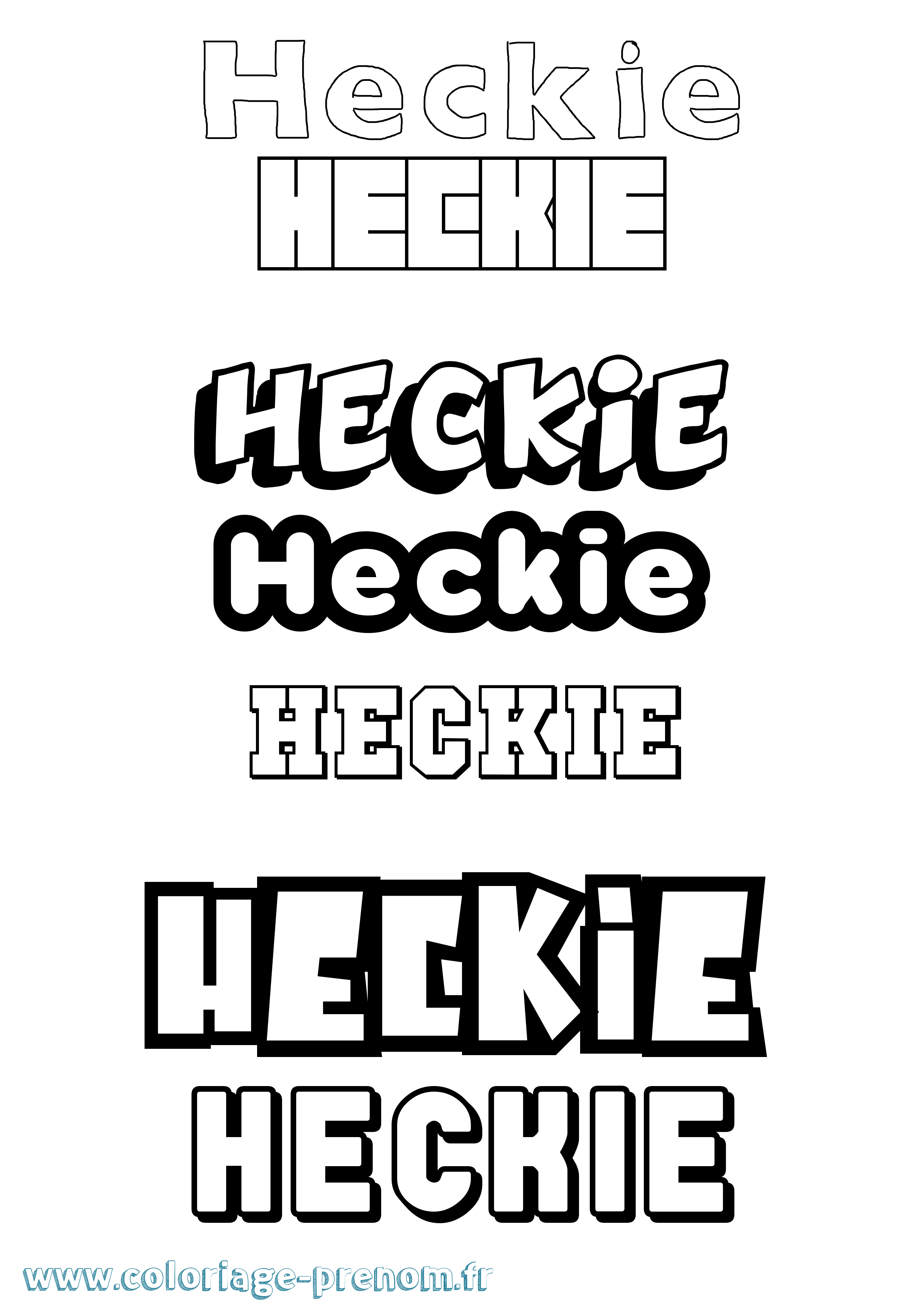 Coloriage Heckie Simple Coloriage prénom Heckie Simple