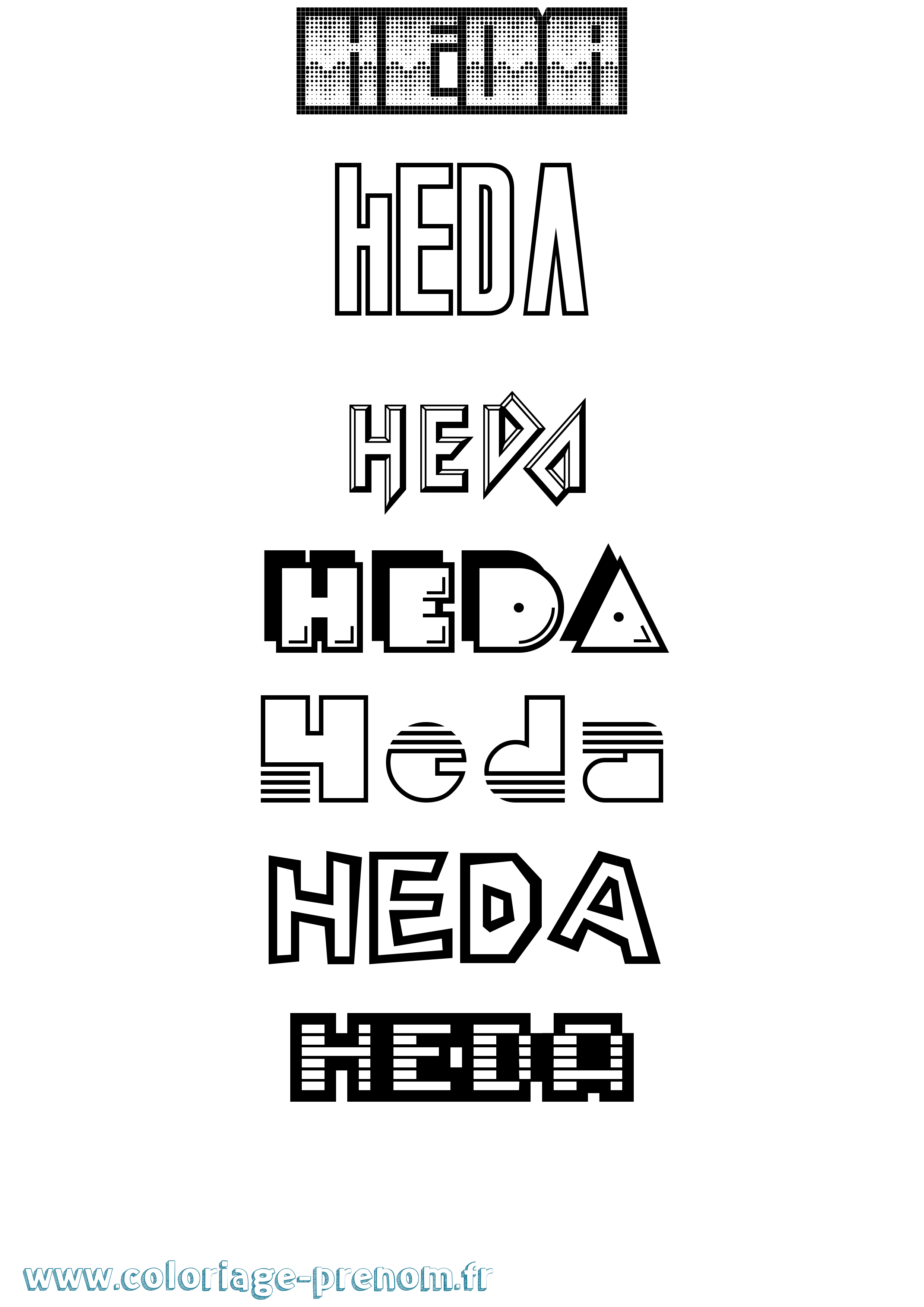 Coloriage Heda Jeux Vidéos Coloriage prénom Heda Jeux Vidéos