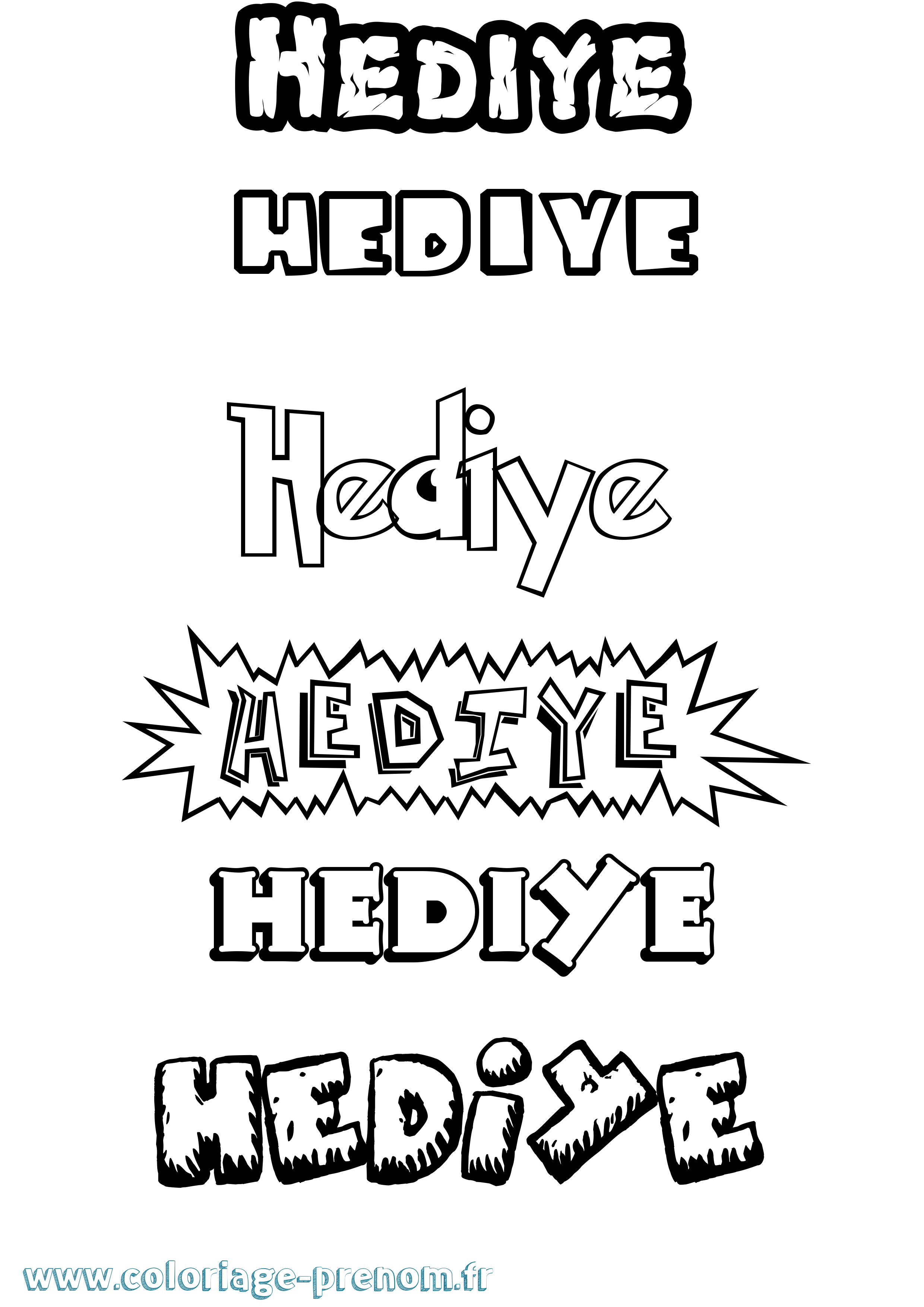 Coloriage Hediye Dessin Animé Coloriage prénom Hediye Dessin Animé