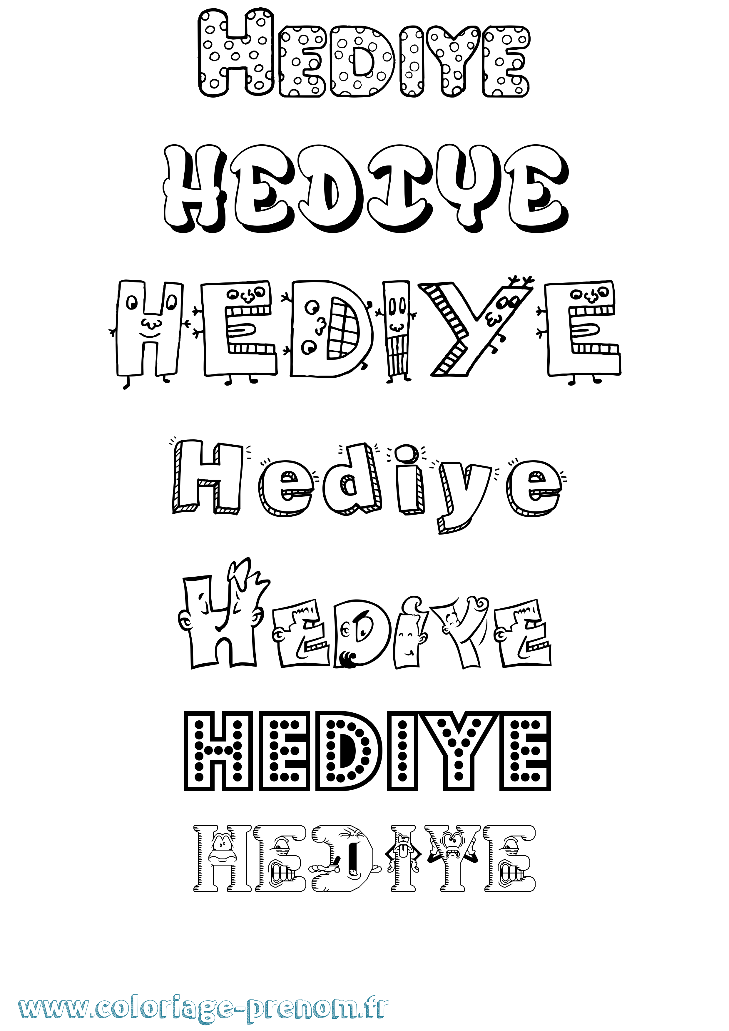 Coloriage Hediye Fun Coloriage prénom Hediye Fun