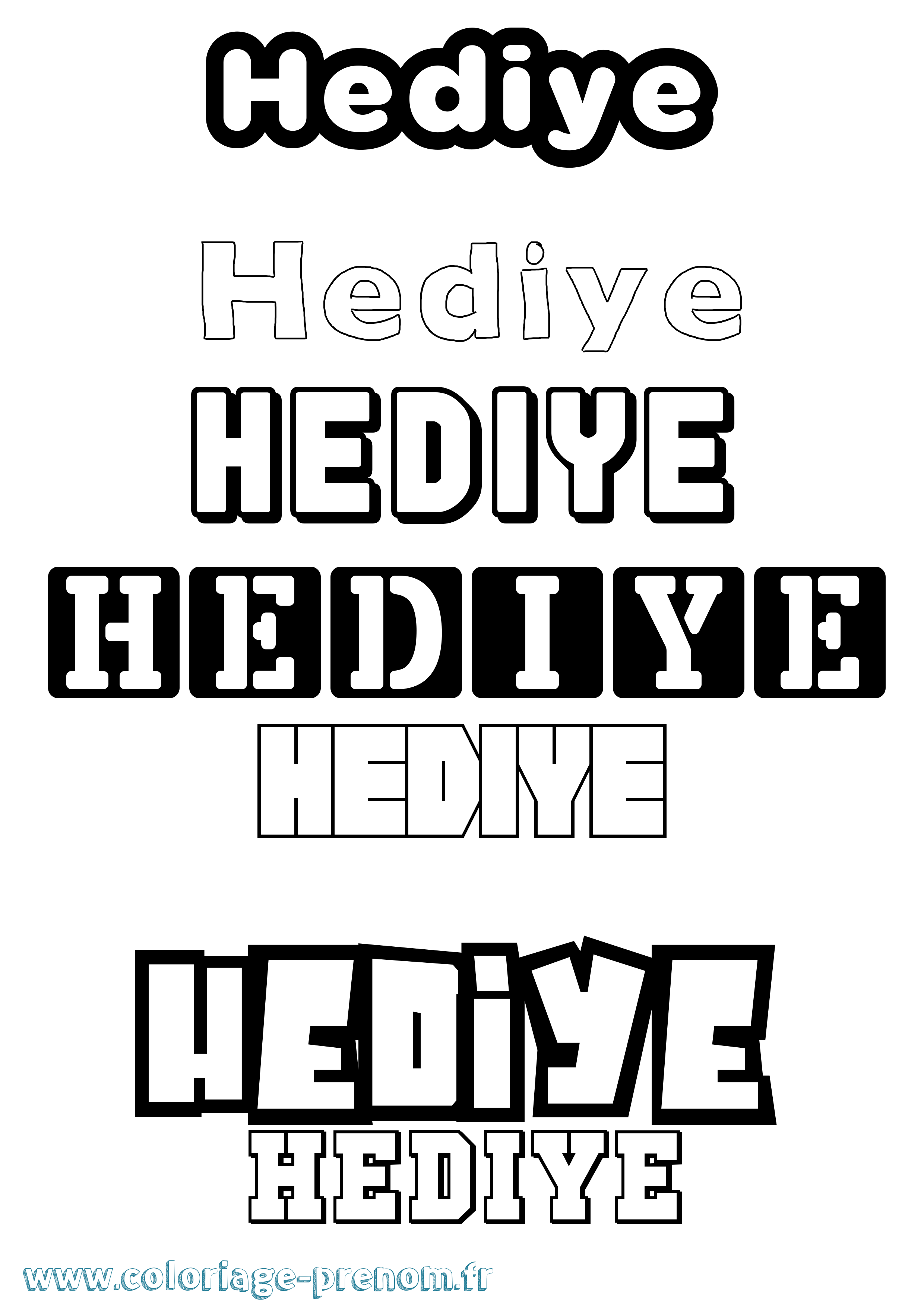 Coloriage Hediye Simple Coloriage prénom Hediye Simple