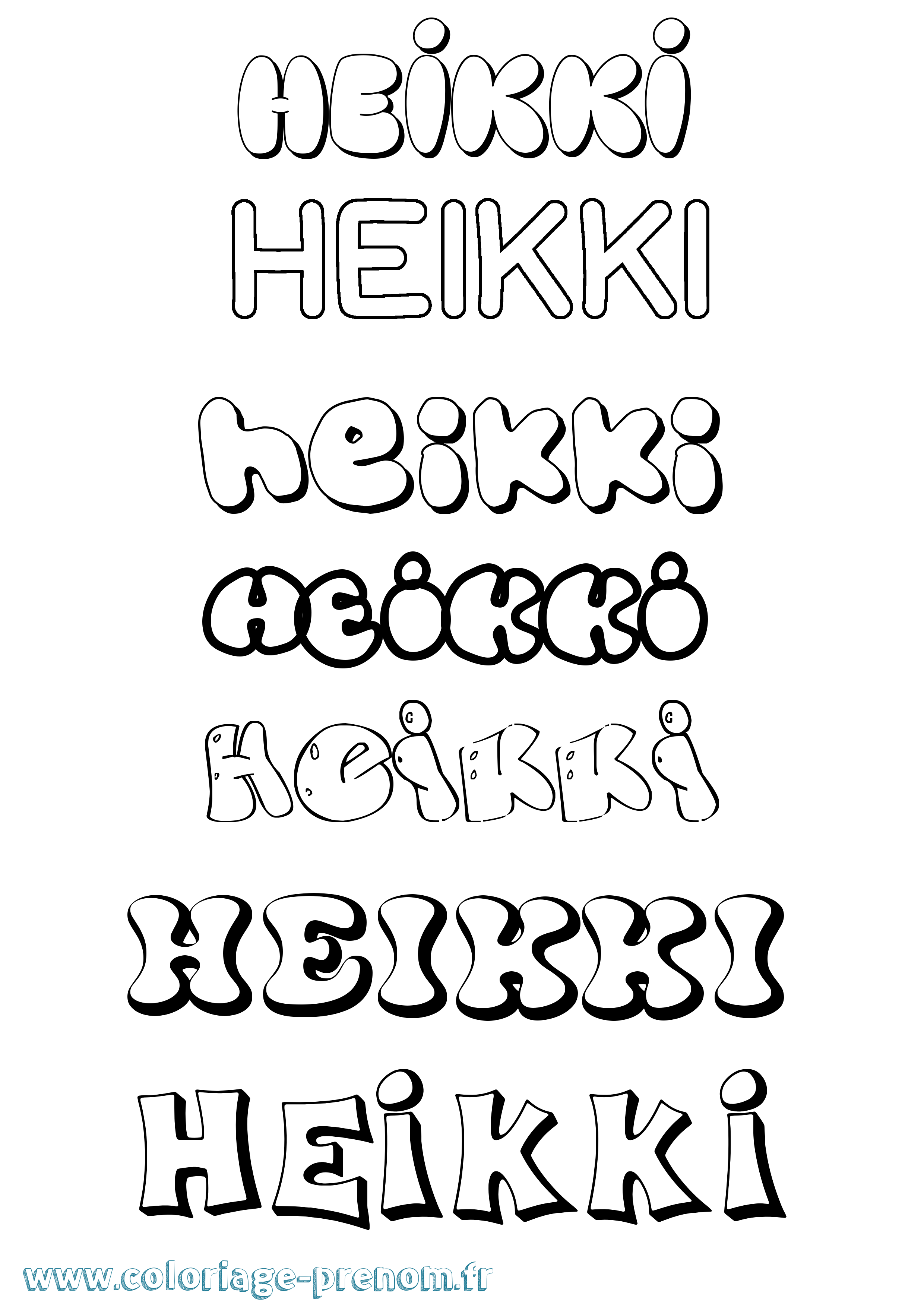 Coloriage Heikki Bubble Coloriage prénom Heikki Bubble