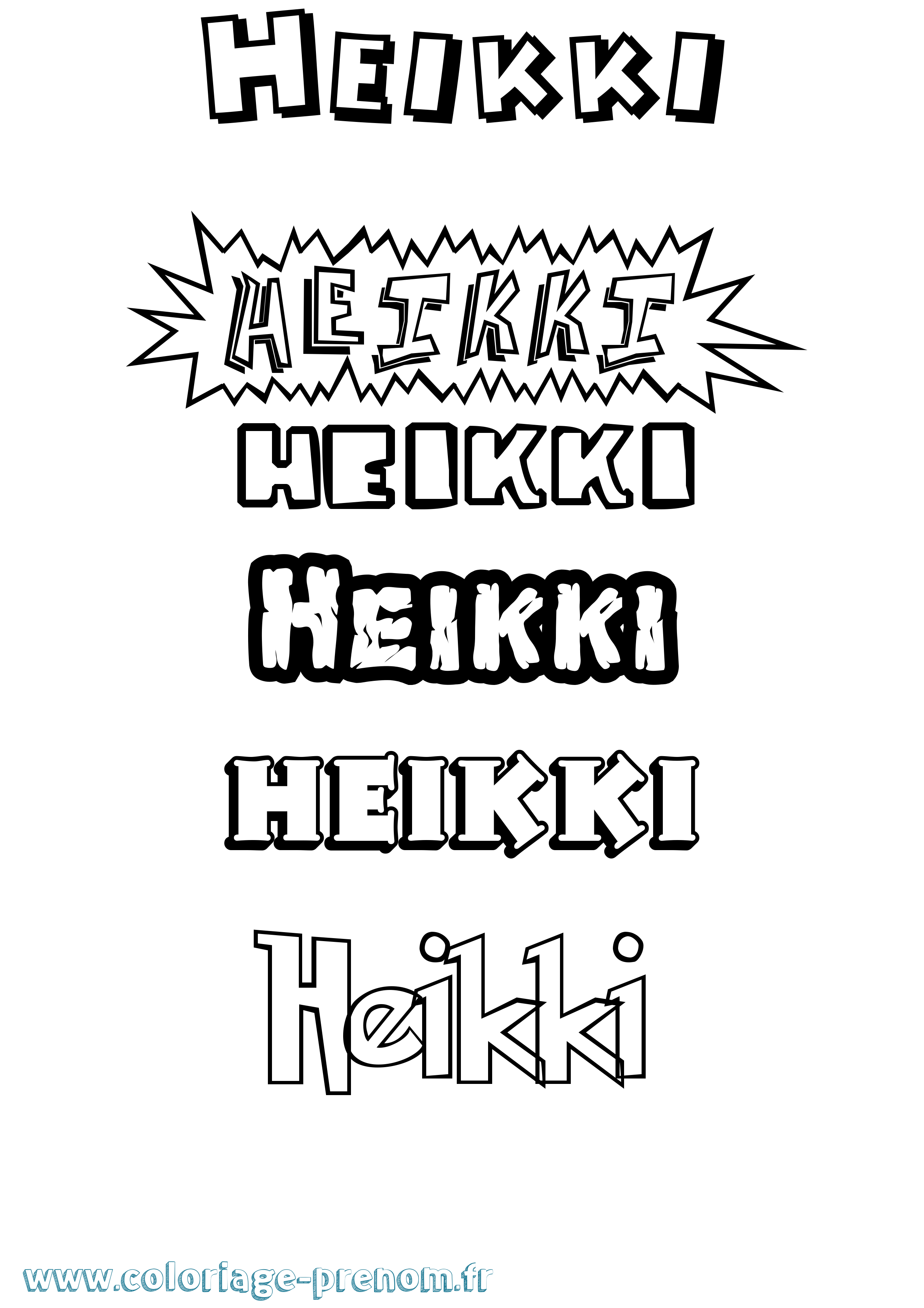 Coloriage Heikki Dessin Animé Coloriage prénom Heikki Dessin Animé