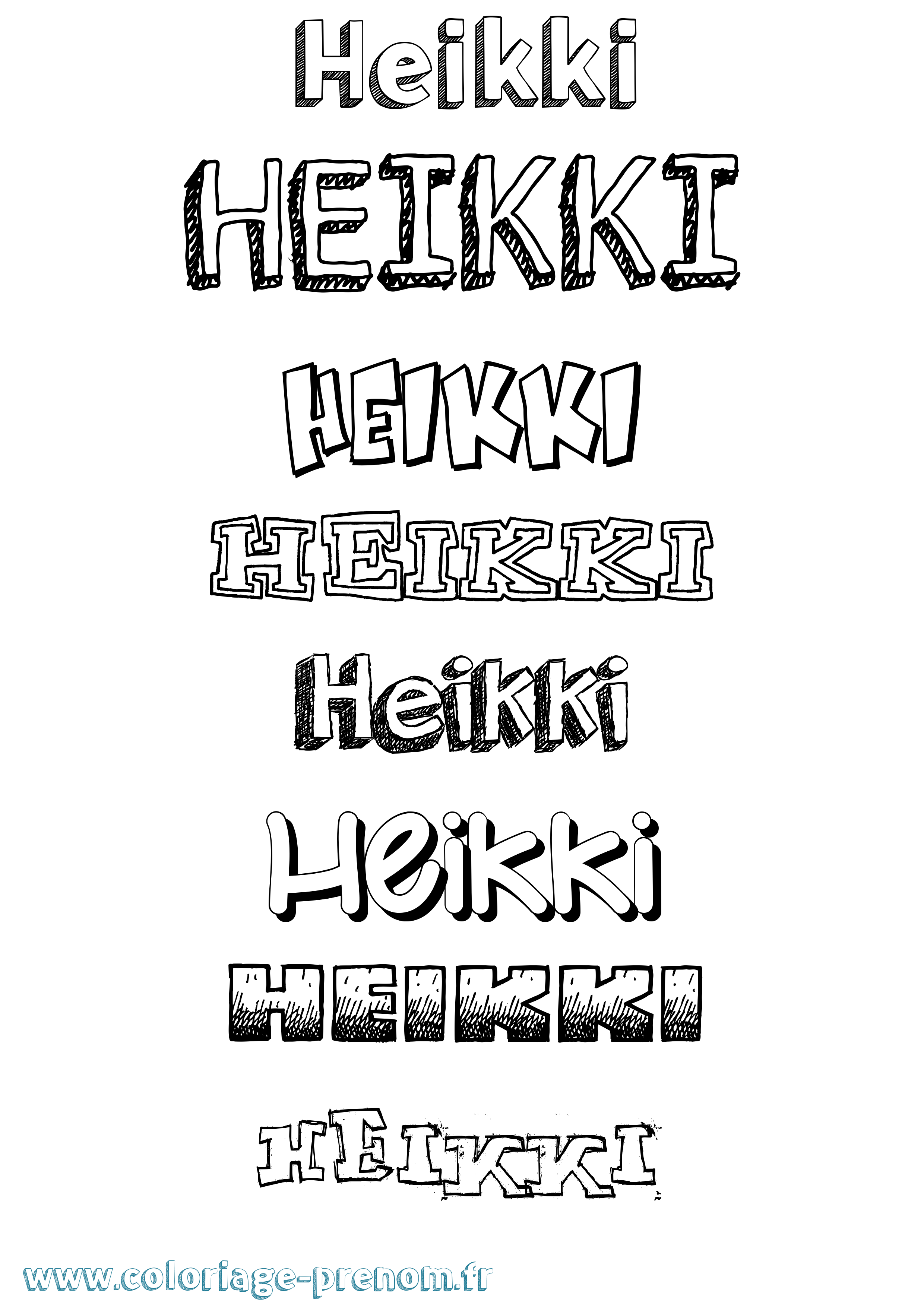 Coloriage Heikki Dessiné Coloriage prénom Heikki Dessiné